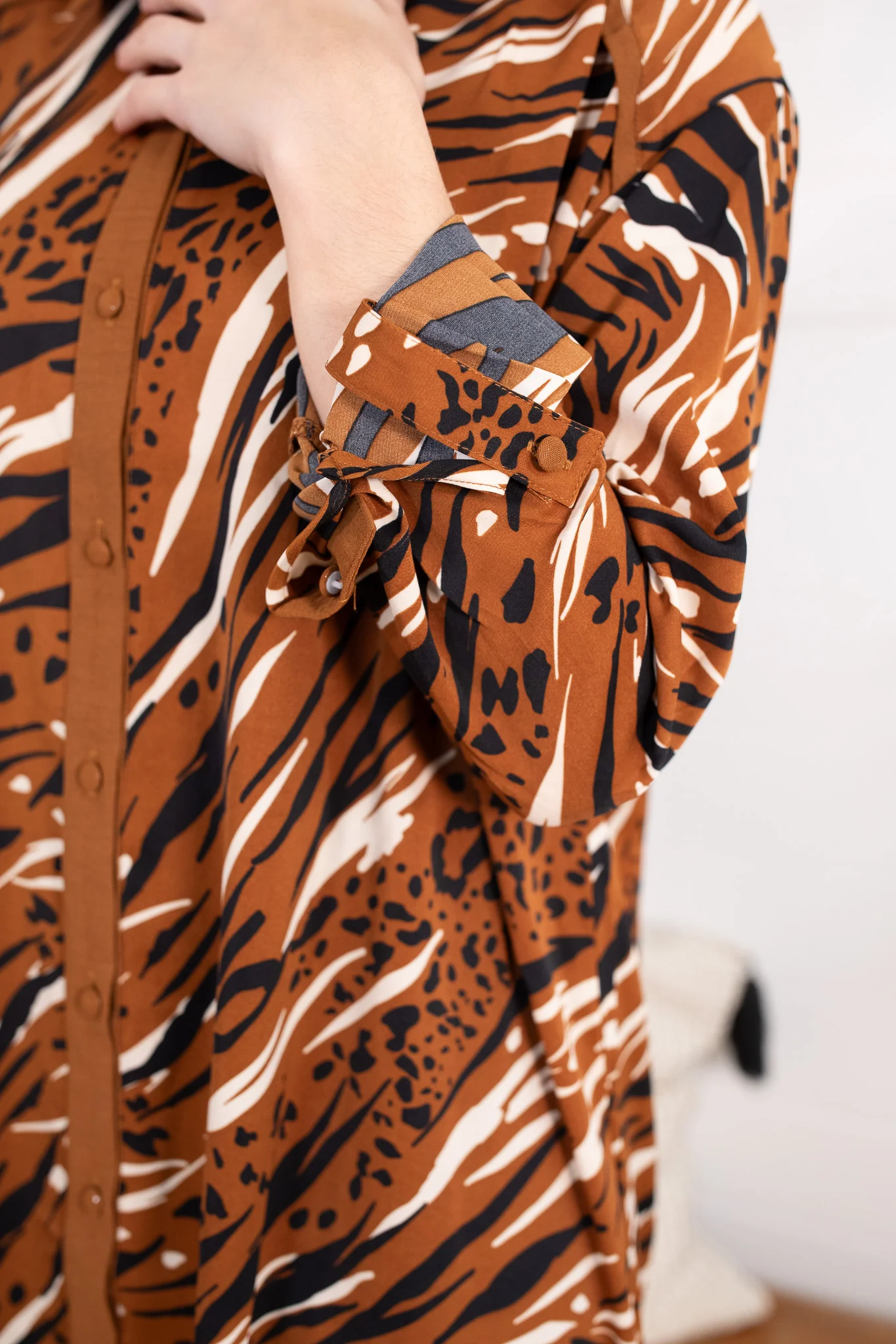 Animal Print Shirt Dress - Image 6