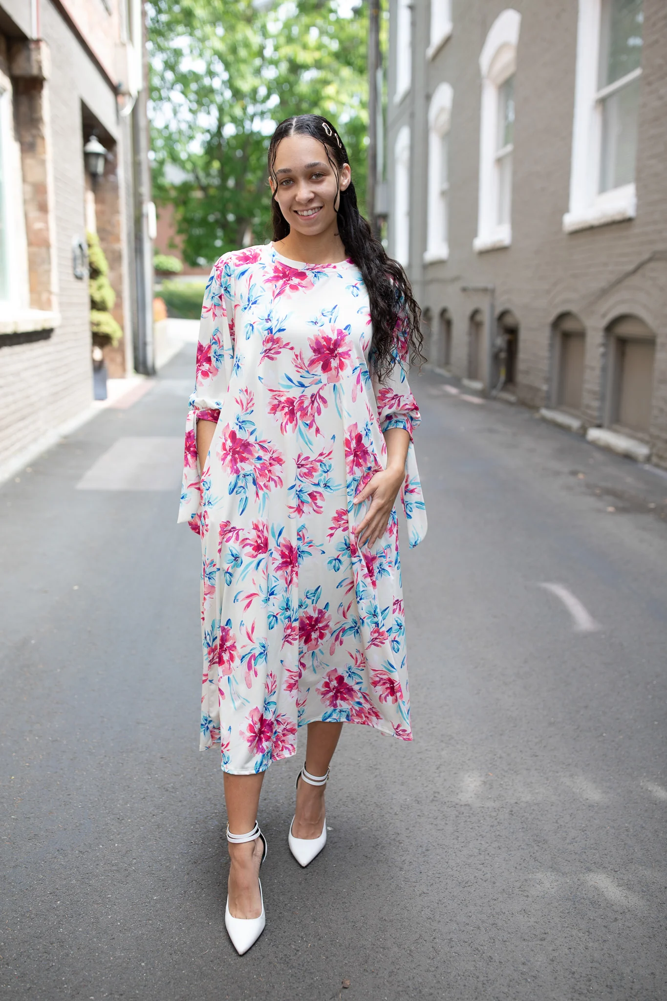 Ivory Floral WIth Ties - Image 2