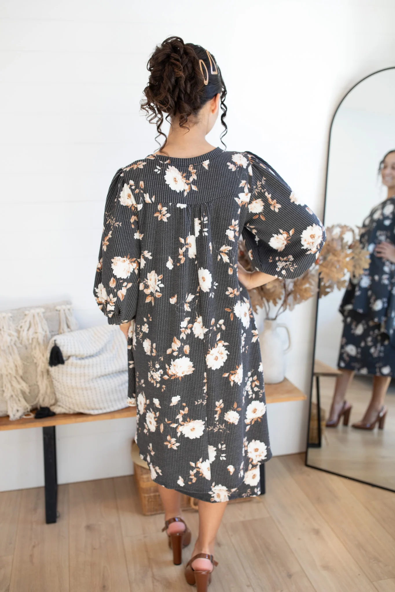 Brooklynn Skirt- Charcoal Floral - Image 3