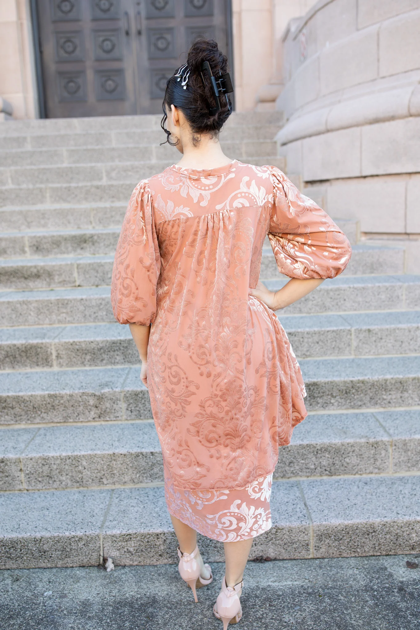 Brooklynn Skirt - Peach Velvet - Image 3