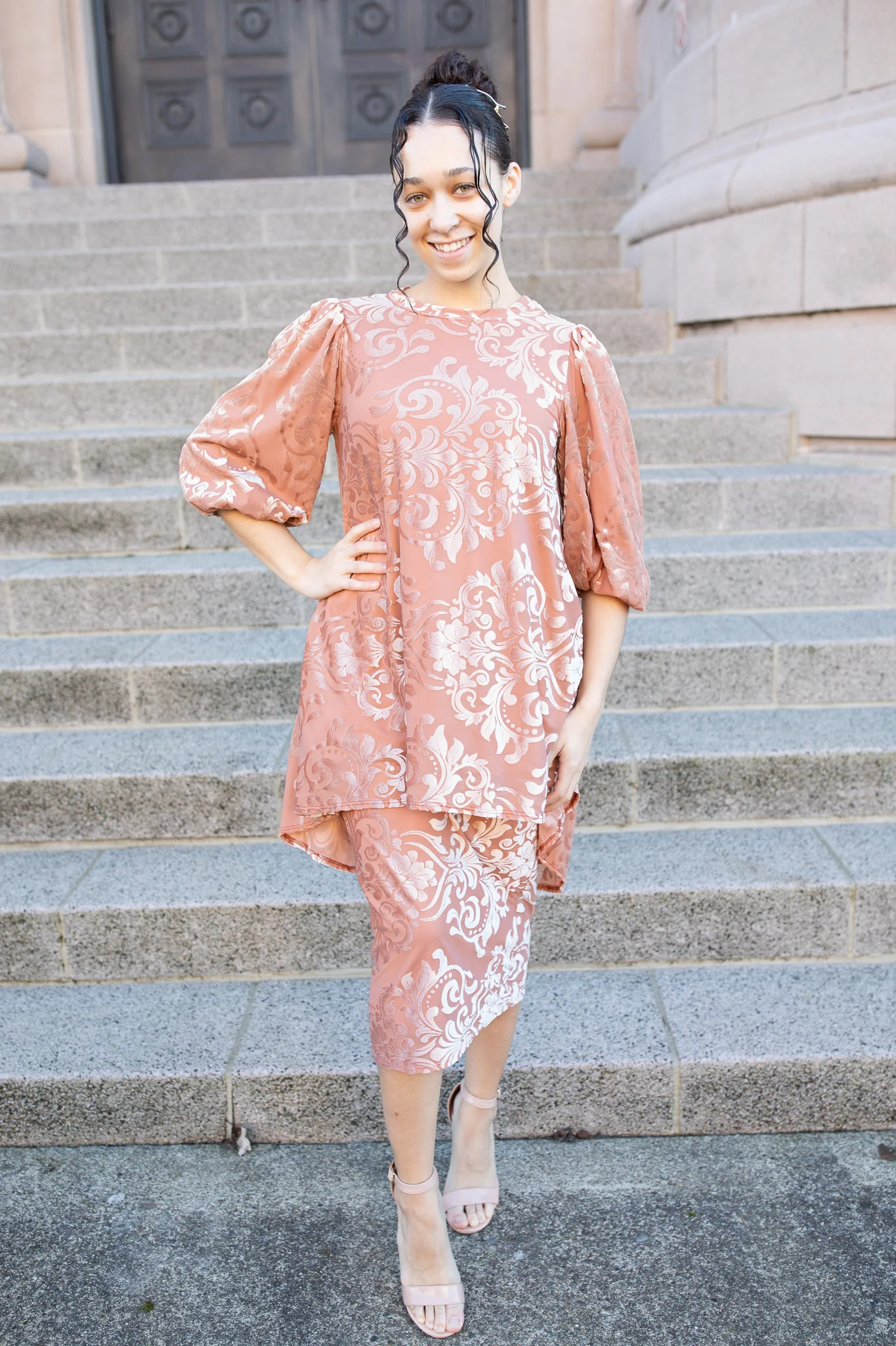 Brooklynn Skirt - Peach Velvet - Image 4