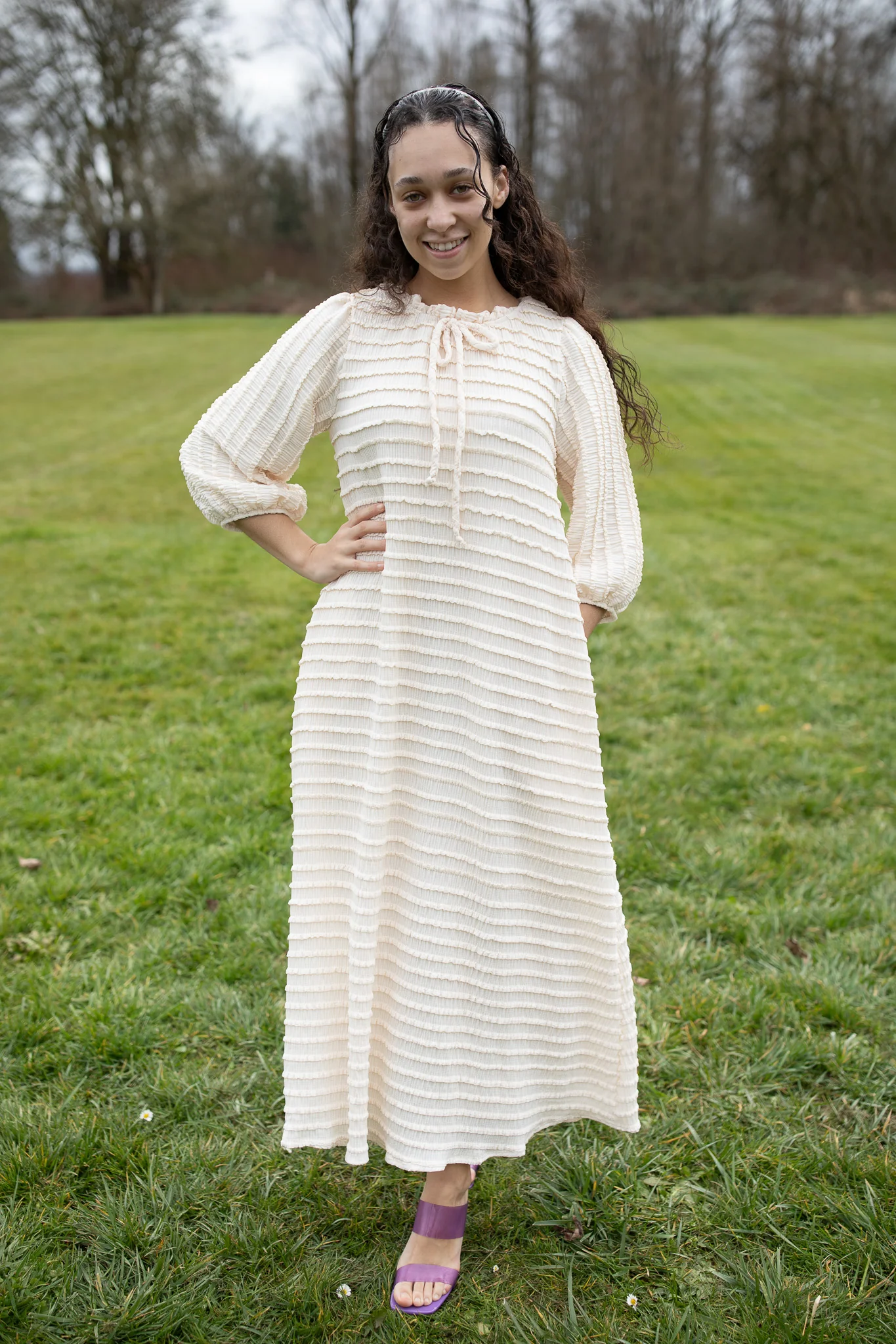 Cassandra Dress - Cream Ruffles - Image 2