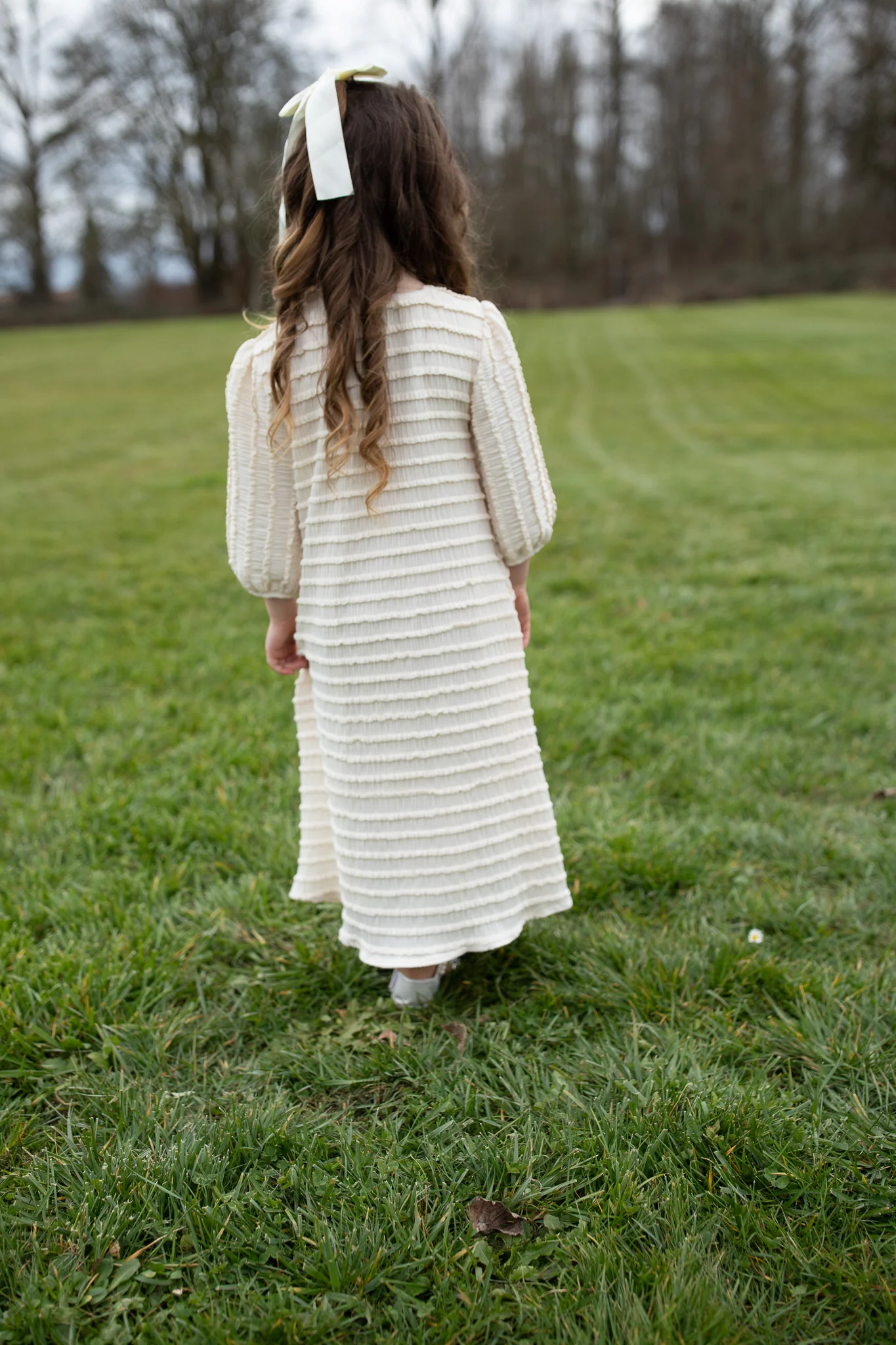 Cassandra Dress - Girls Cream Ruffle - Image 4