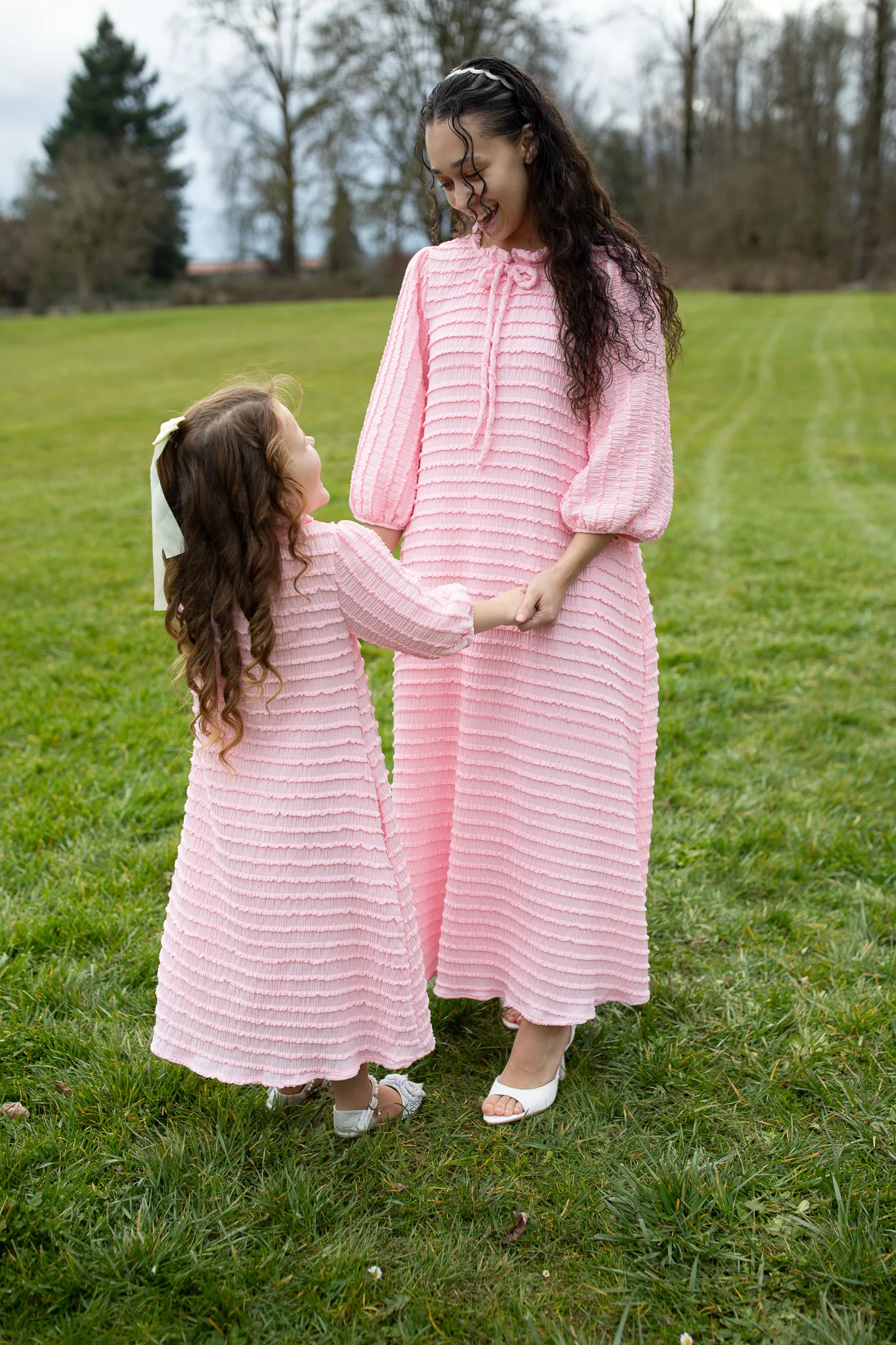 Cassandra Dress - Girls Pink Ruffle - Image 3