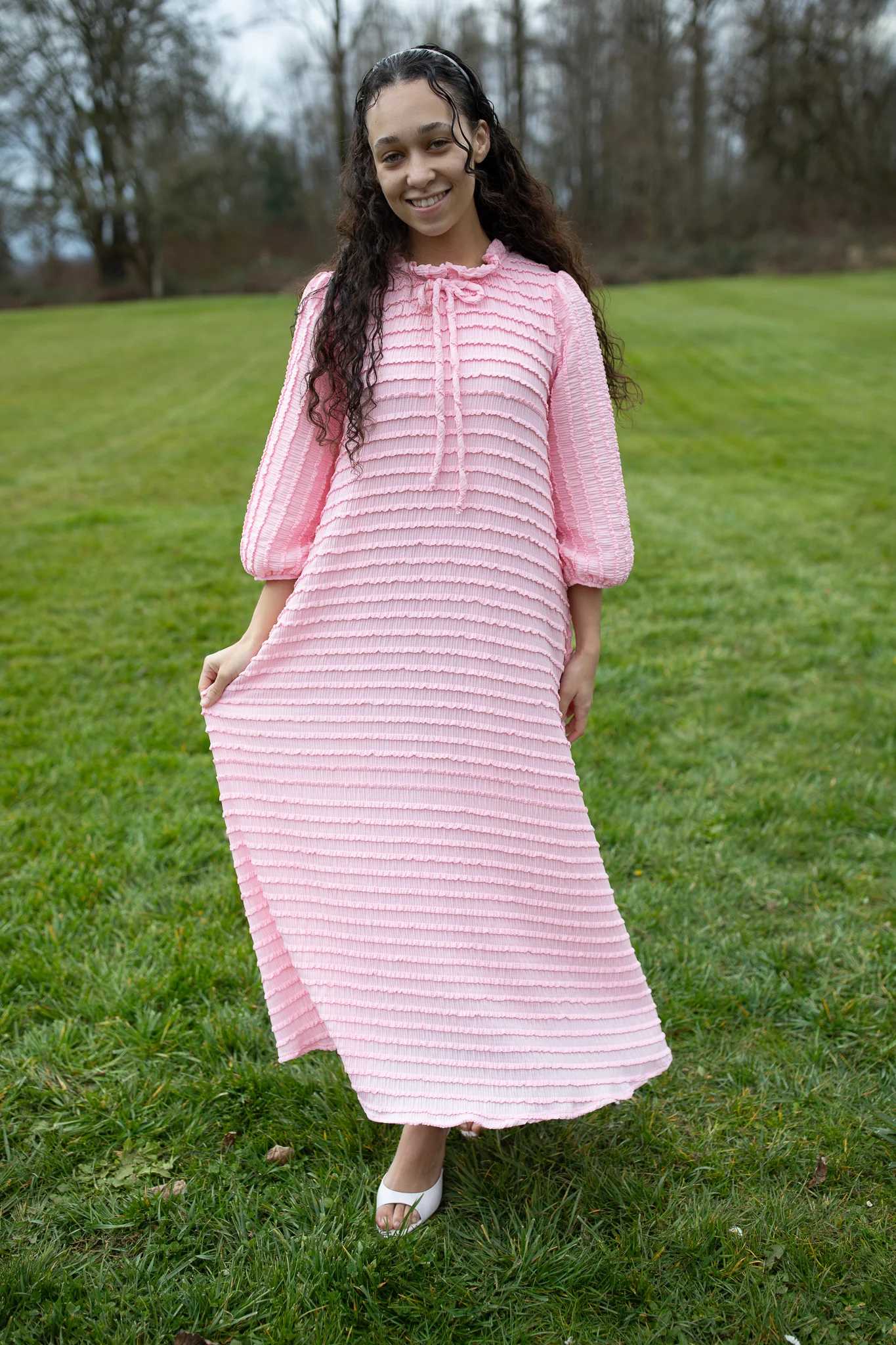 Cassandra Dress - Pink Ruffles - Image 2
