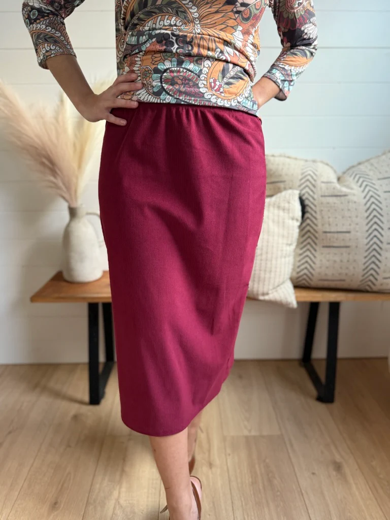 Corduroy Pencil Skirt