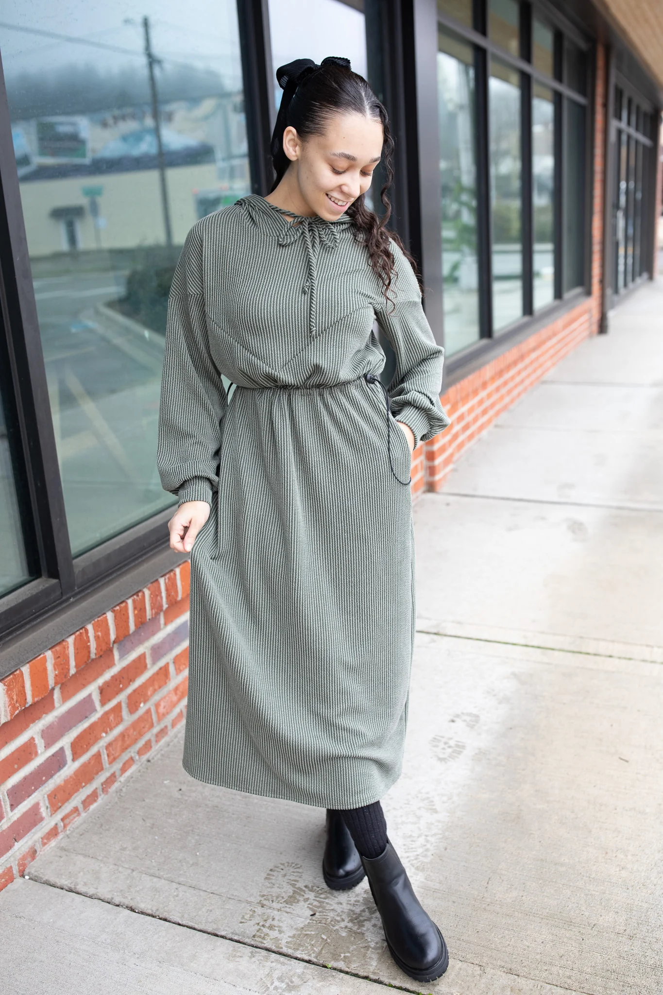 Cozy In Winter Hooded Dress
