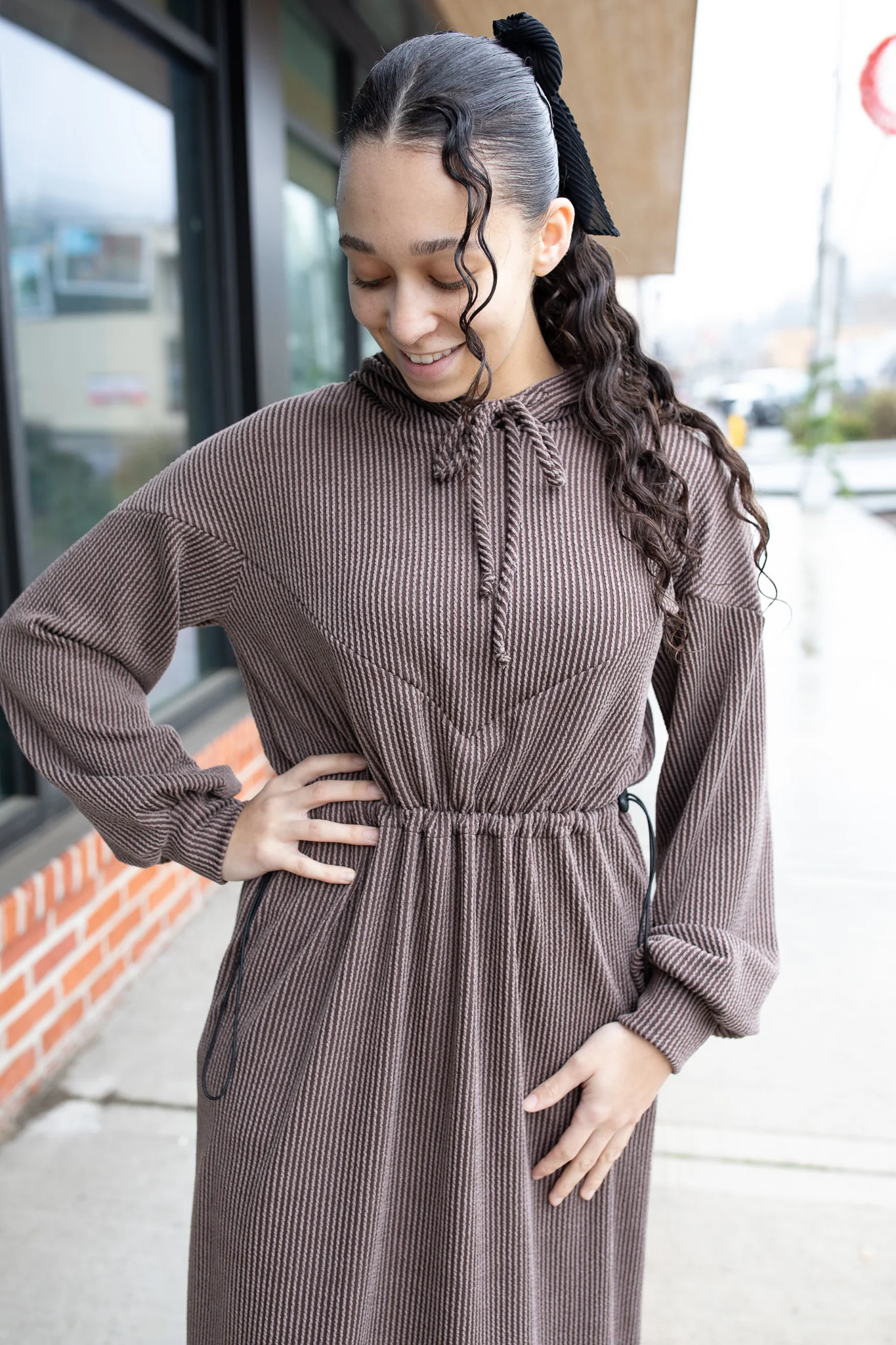 Cozy In Winter Hooded Dress - Image 4