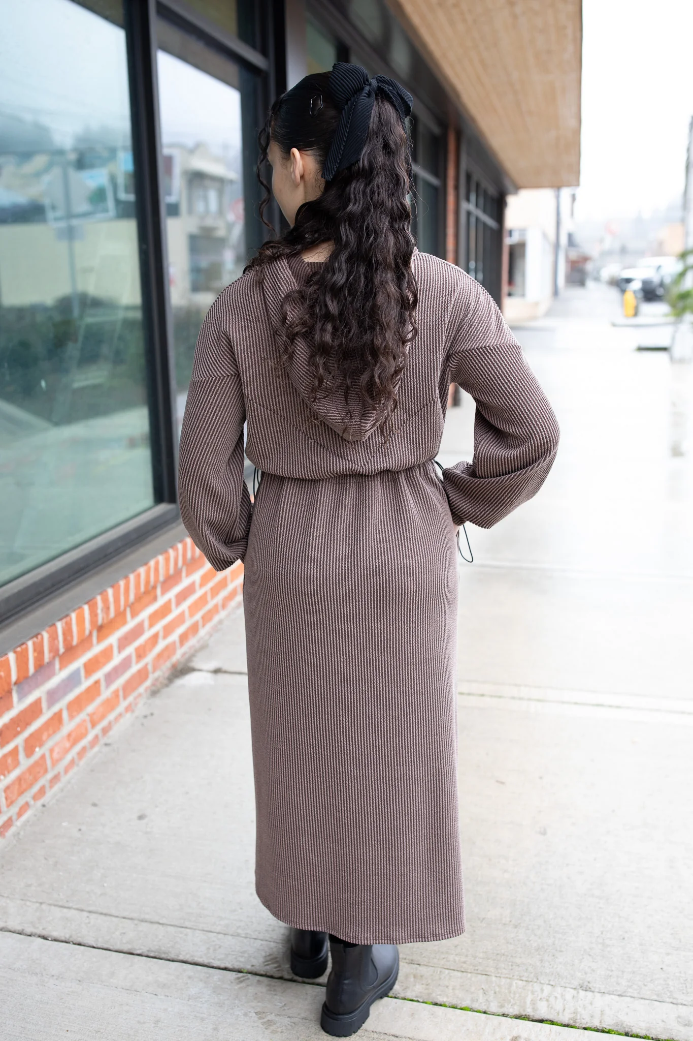 Cozy In Winter Hooded Dress - Image 5