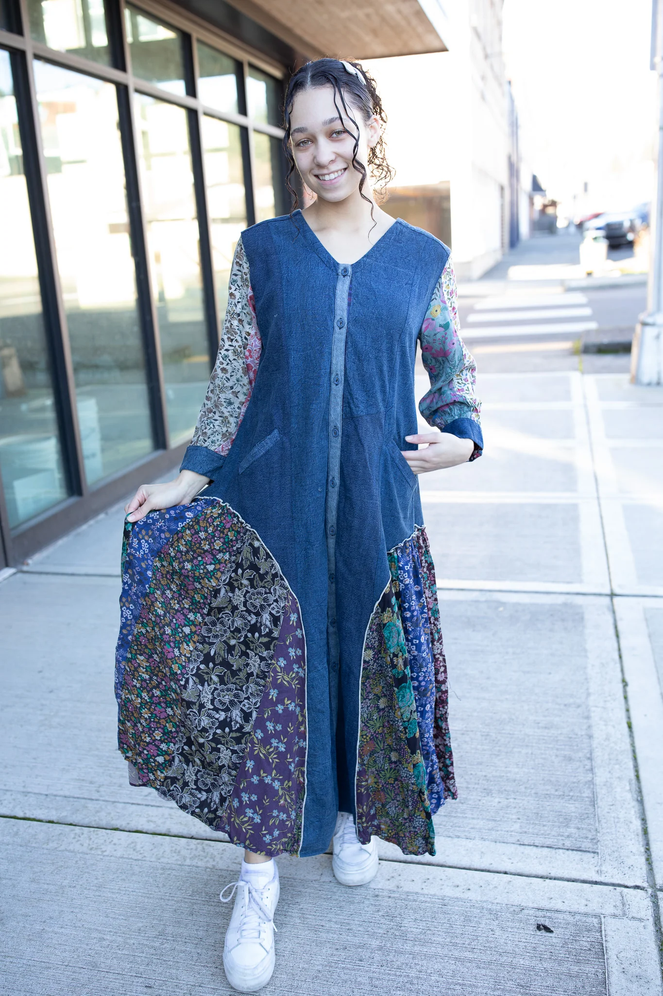Denim Days Patchwork Dress - Image 4