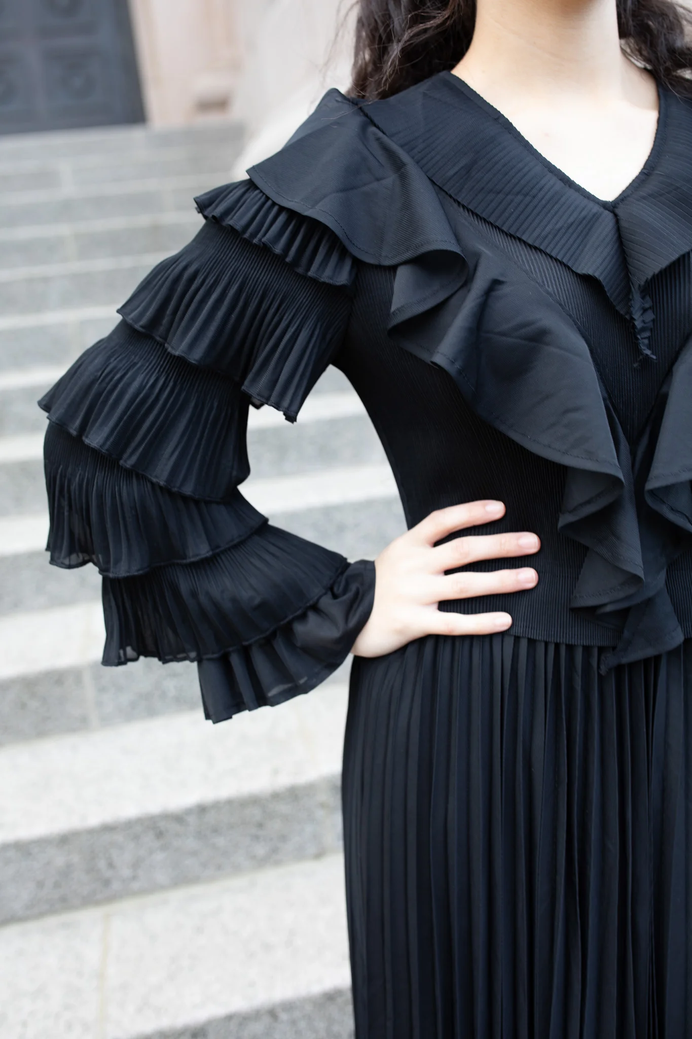 Elegant Ruffle Sleeve Dress - Image 5