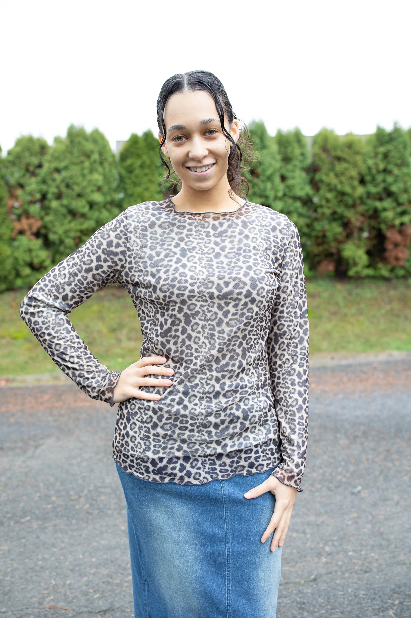 Essential Leopard Mesh Top