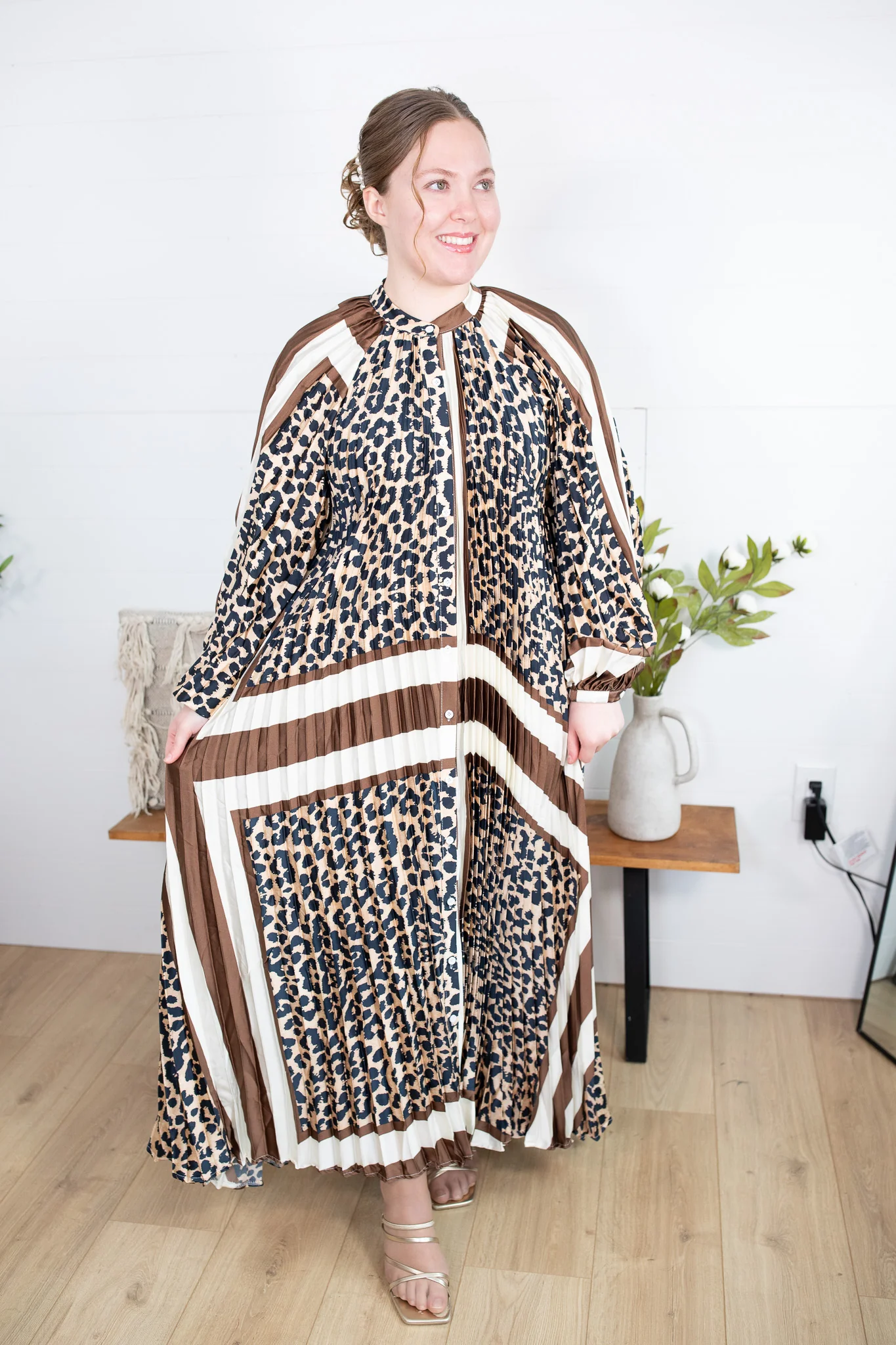 Estelle Dress - Cream & Brown Leopard - Image 2