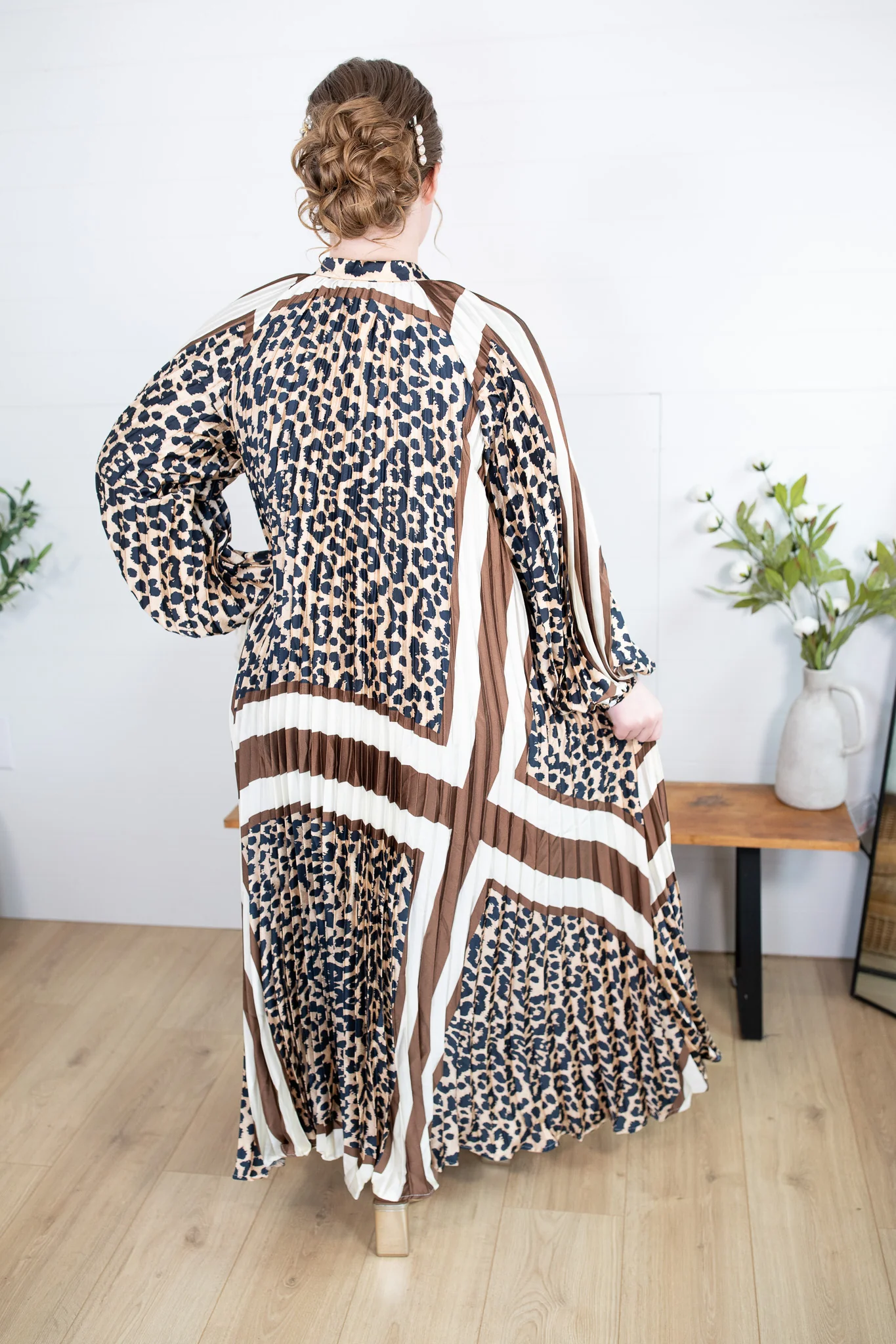 Estelle Dress - Cream & Brown Leopard - Image 3