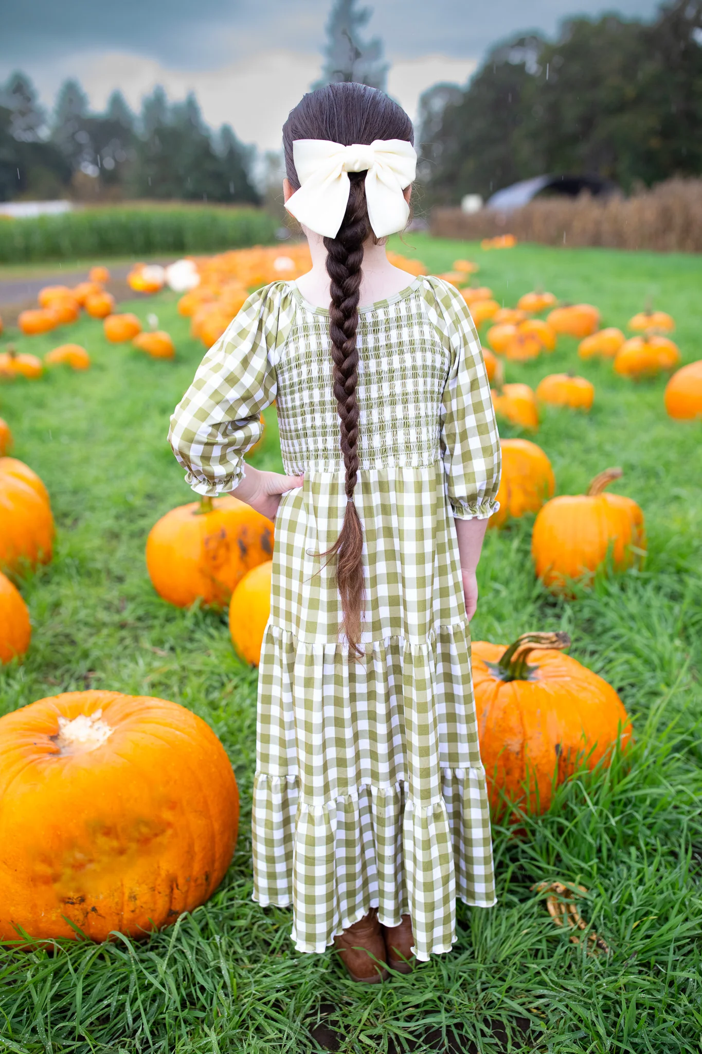 Fall Kyrah Gingham Smocked Dress - Girl's - Image 5