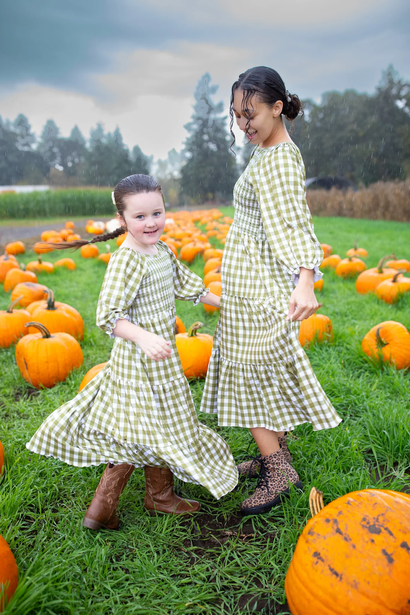 Fall Kyrah Gingham Smocked Dress - Girl's - Image 6