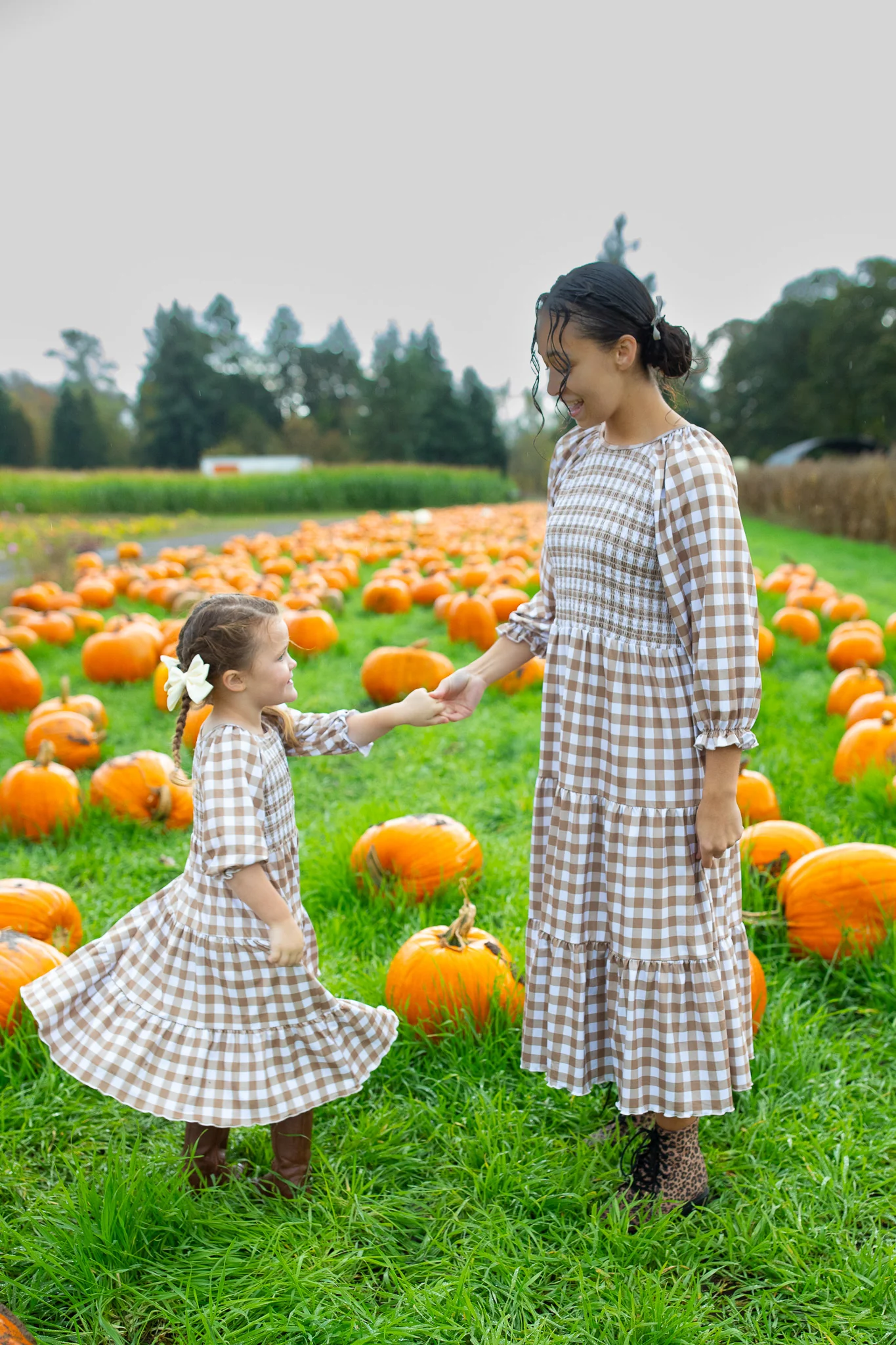 Fall Kyrah Gingham Smocked Dress - Girl's - Image 7