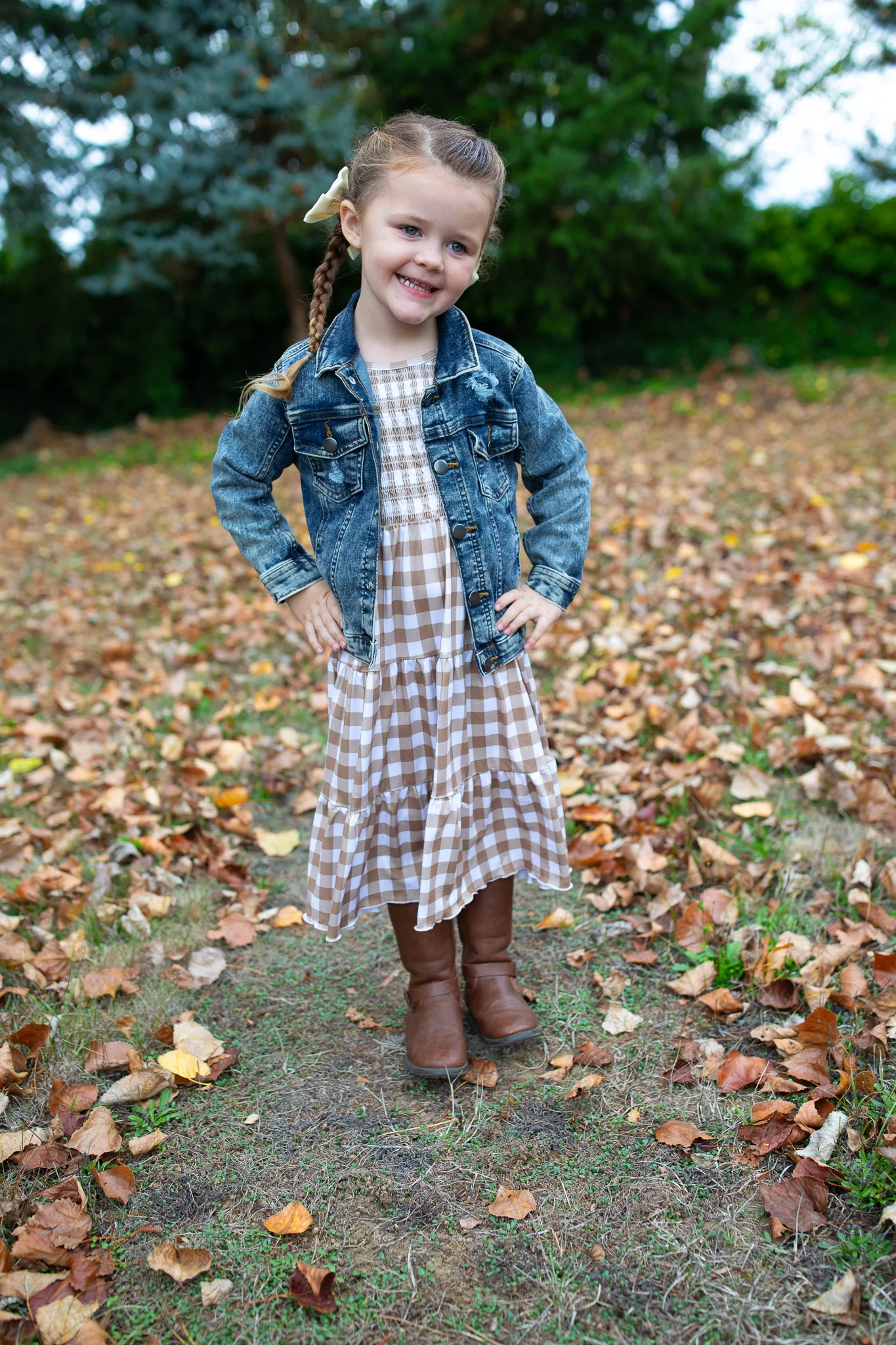 Fall Kyrah Gingham Smocked Dress - Girl's - Image 8