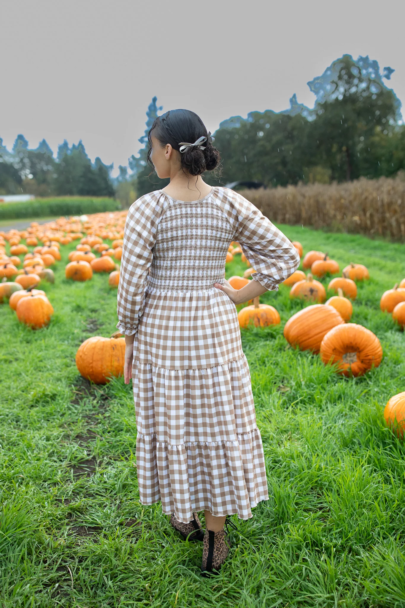 Fall Kyrah Smocked Gingham Dress - Image 4