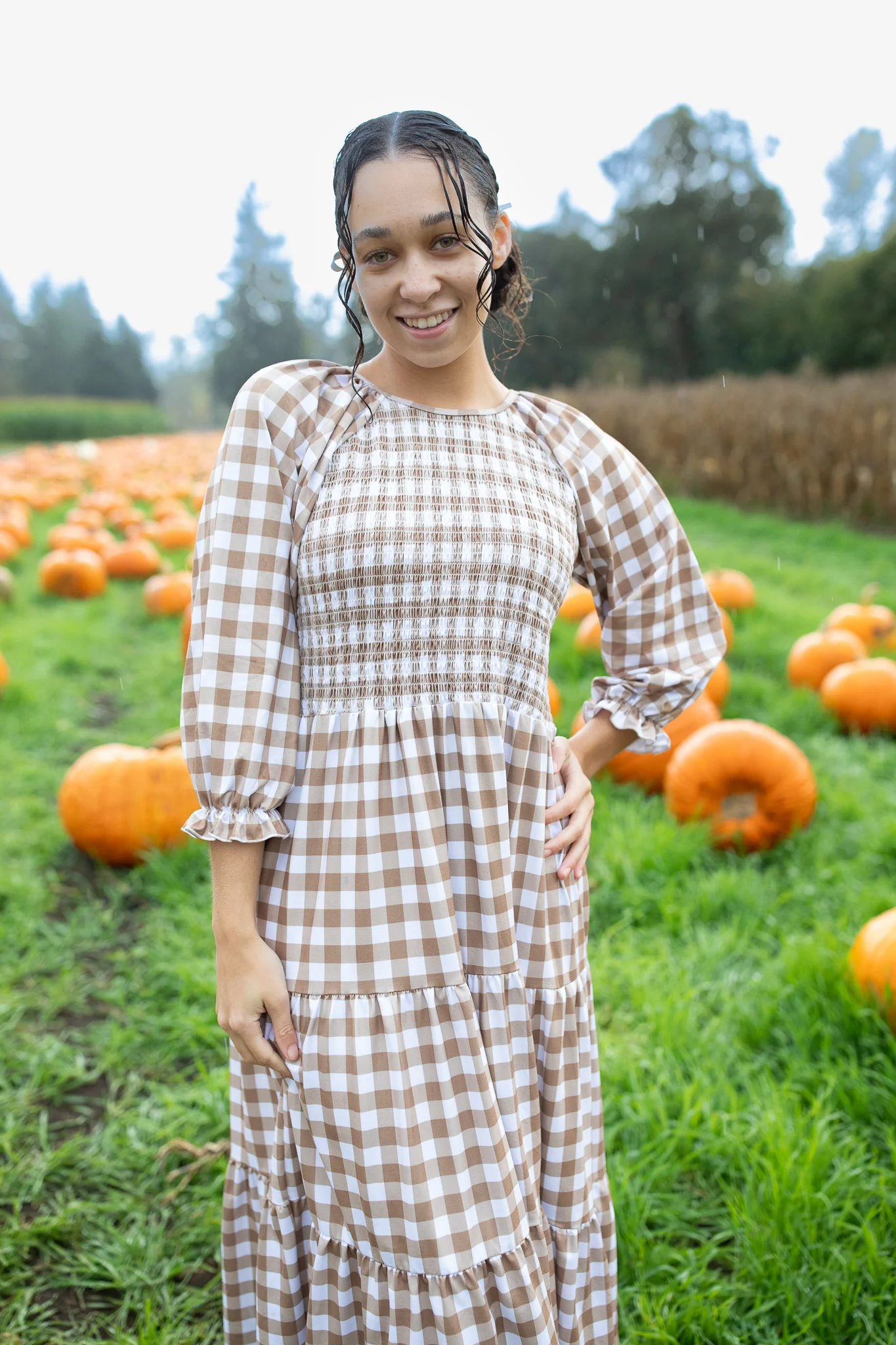 Fall Kyrah Smocked Gingham Dress - Image 7