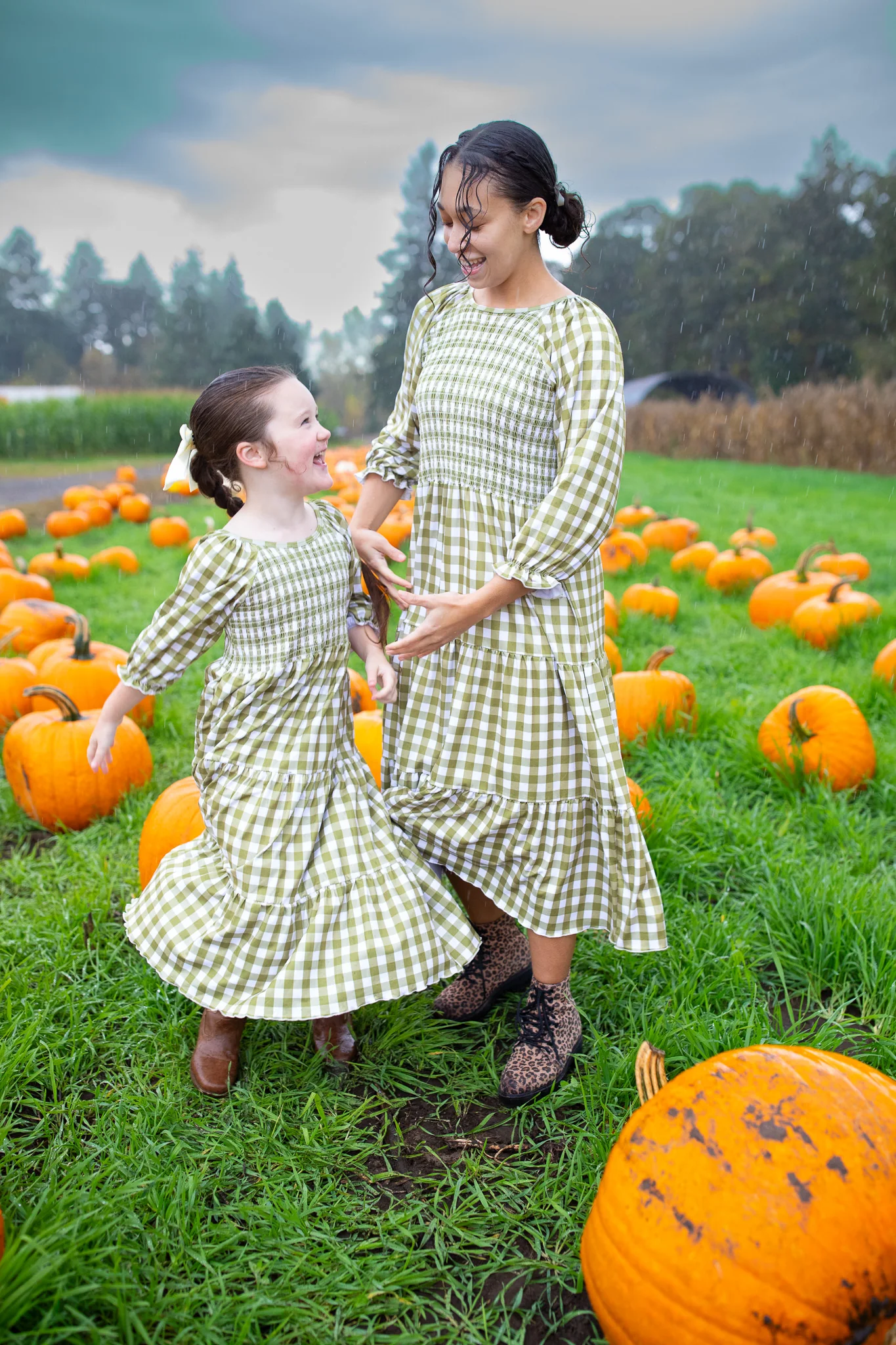 Fall Kyrah Smocked Gingham Dress - Image 8