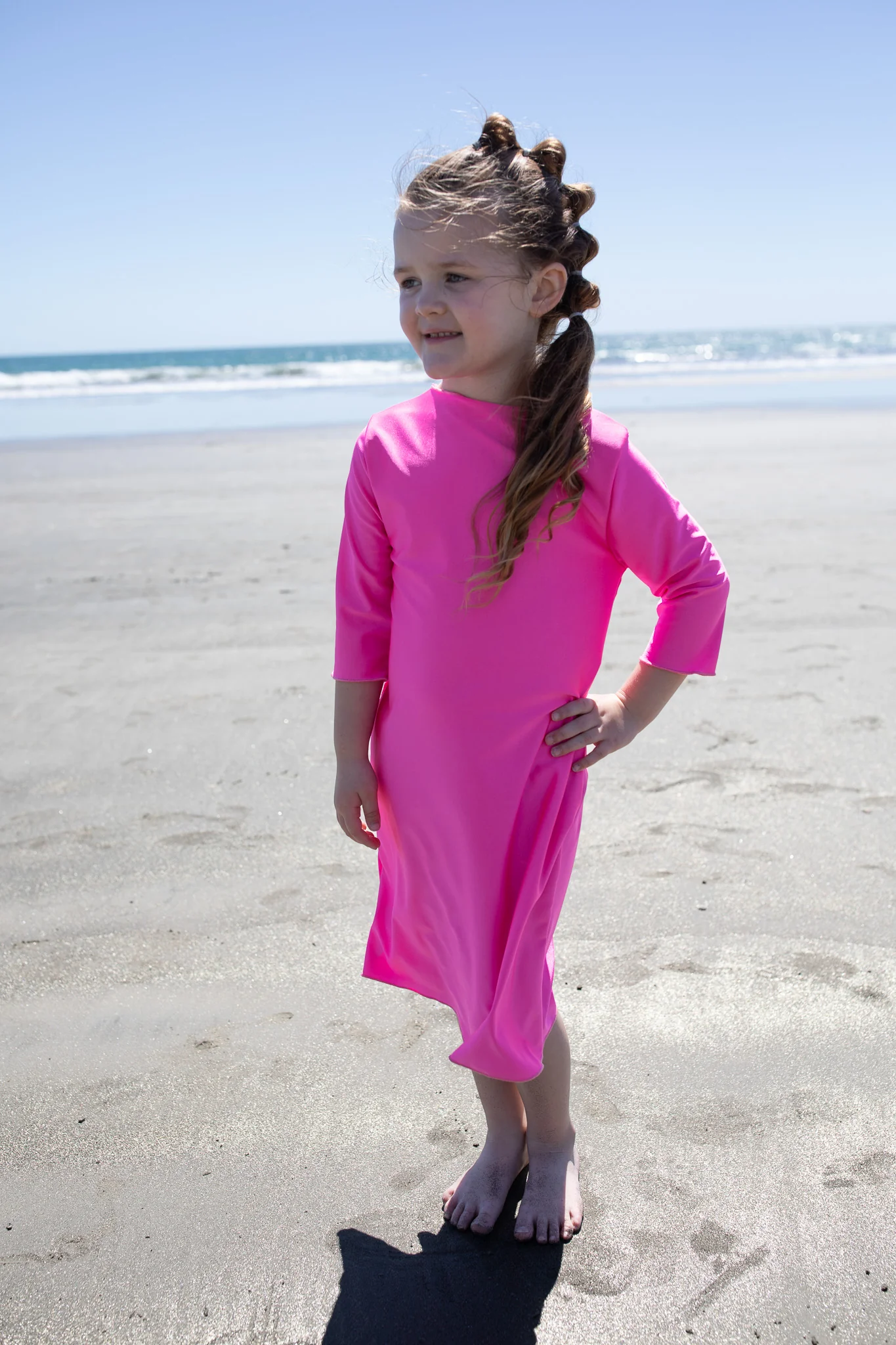 Girls Solid Swim Dress - Image 3