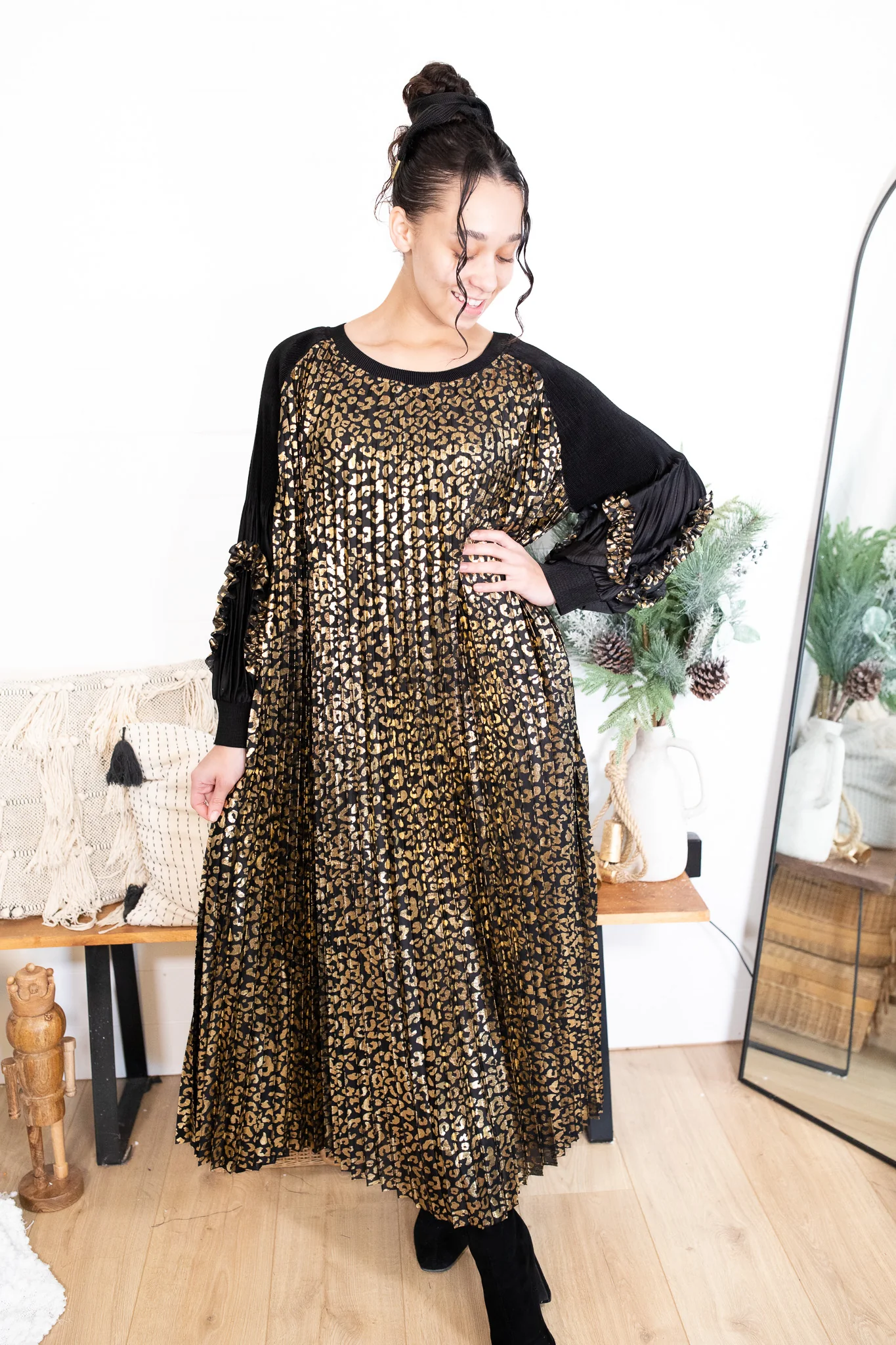 Gold Leopard Dress - Image 5