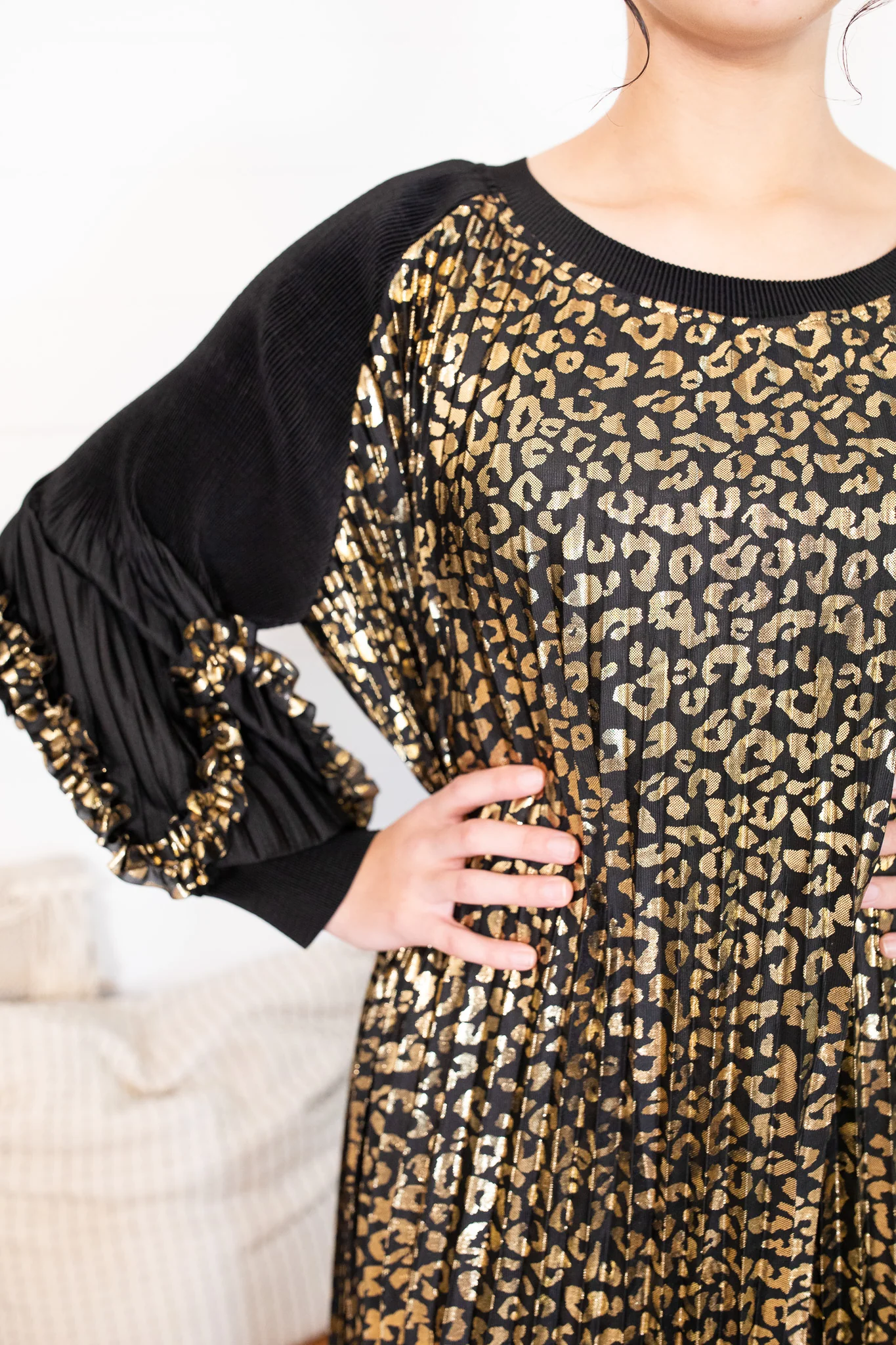 Gold Leopard Dress - Image 6