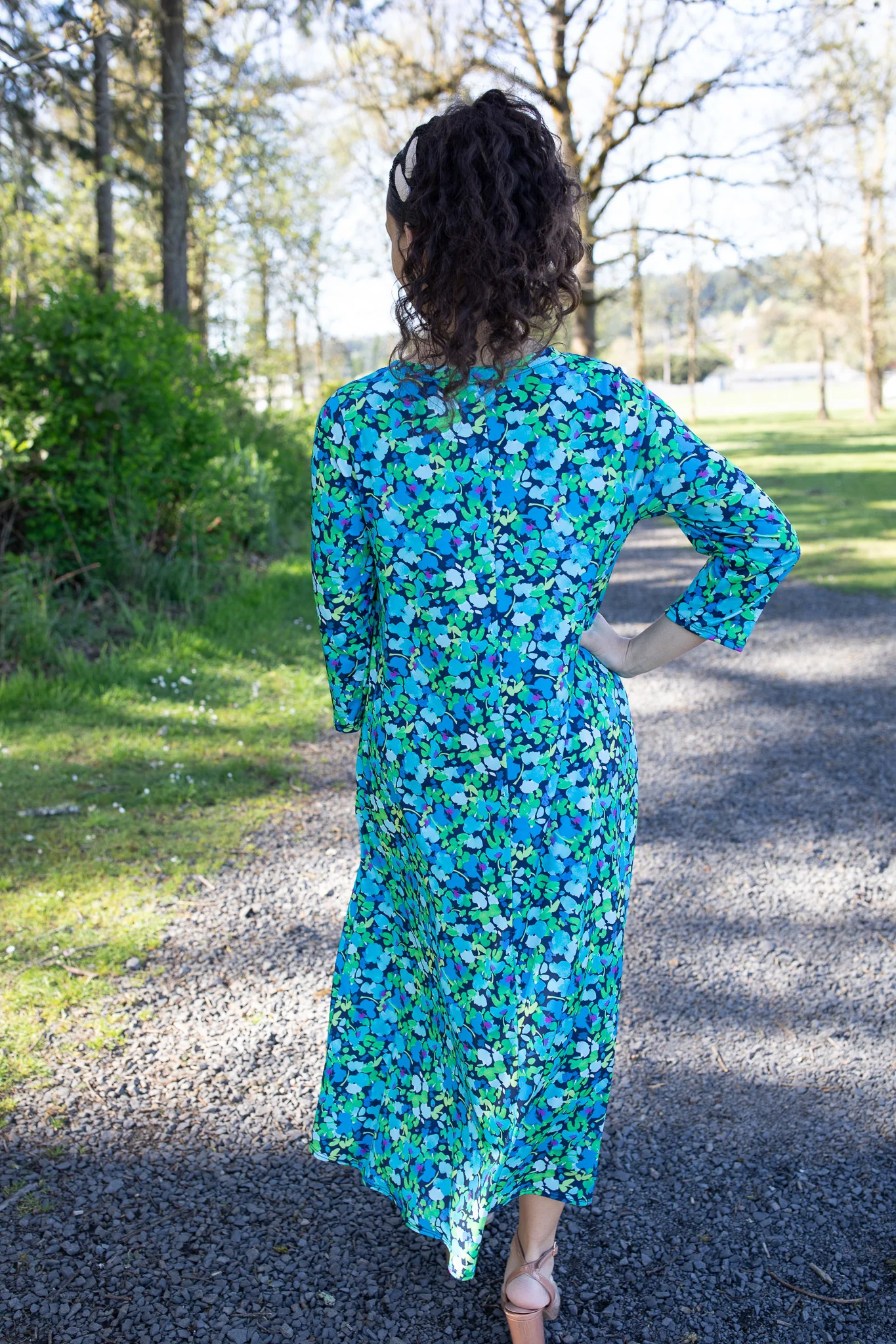 Green & Blue Floral Dress - Image 2