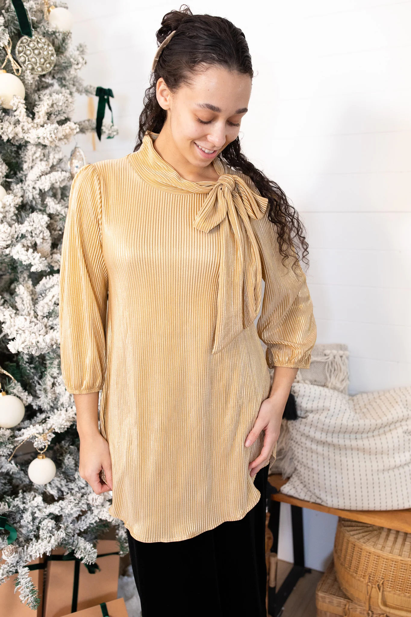 Holiday Shimmer Tie Top - Image 4