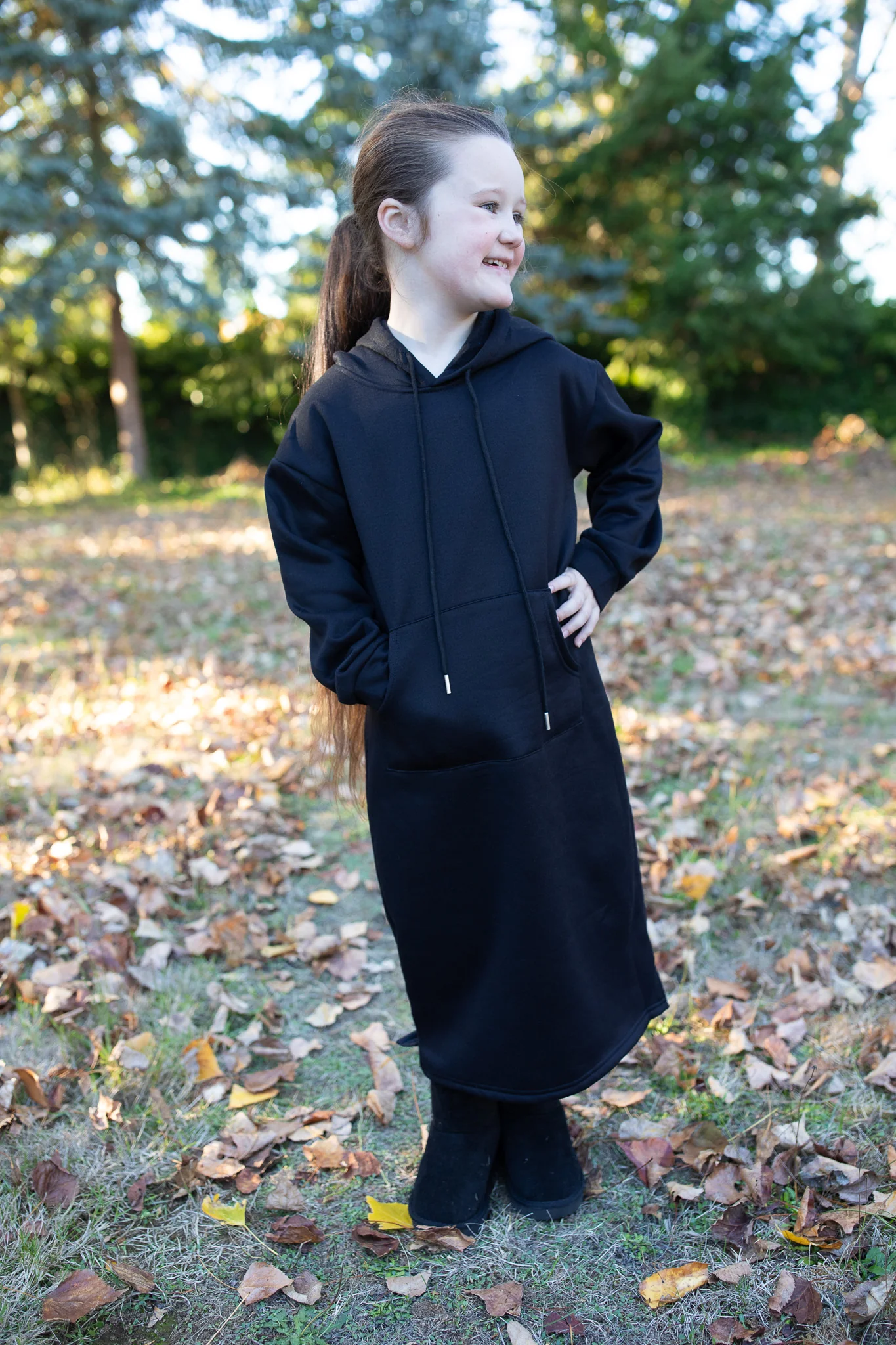 Fleece Lined Hoodie Dress - Girl's - Image 3