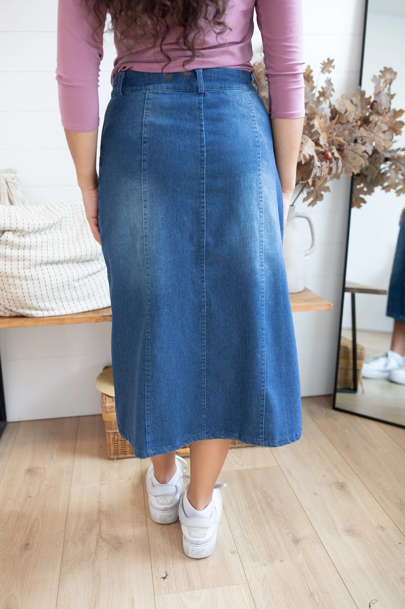 Indigo Button Down Skirt - Image 3