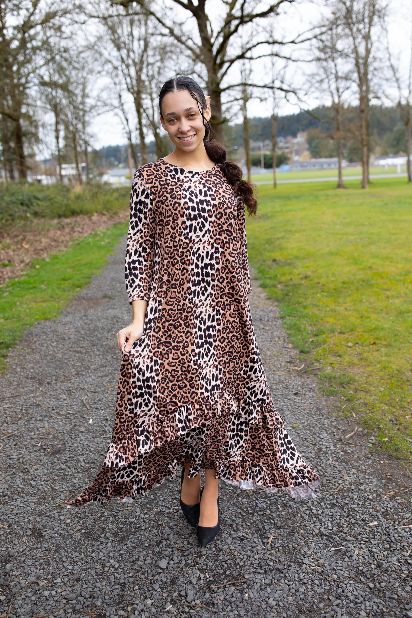 Kayla Dress - Ombre Leopard