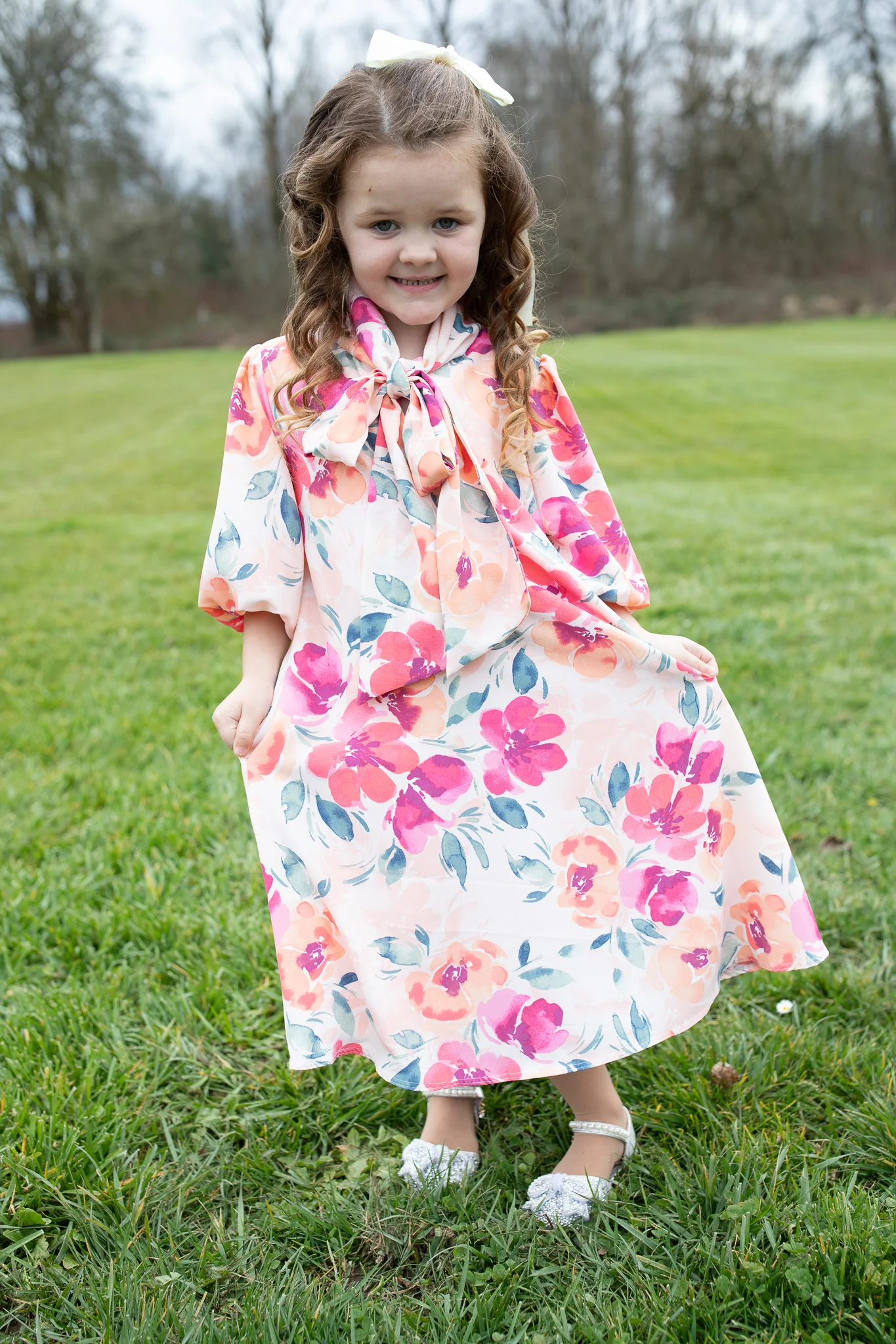 Kensington Dress - Girl's Bright Floral - Image 2