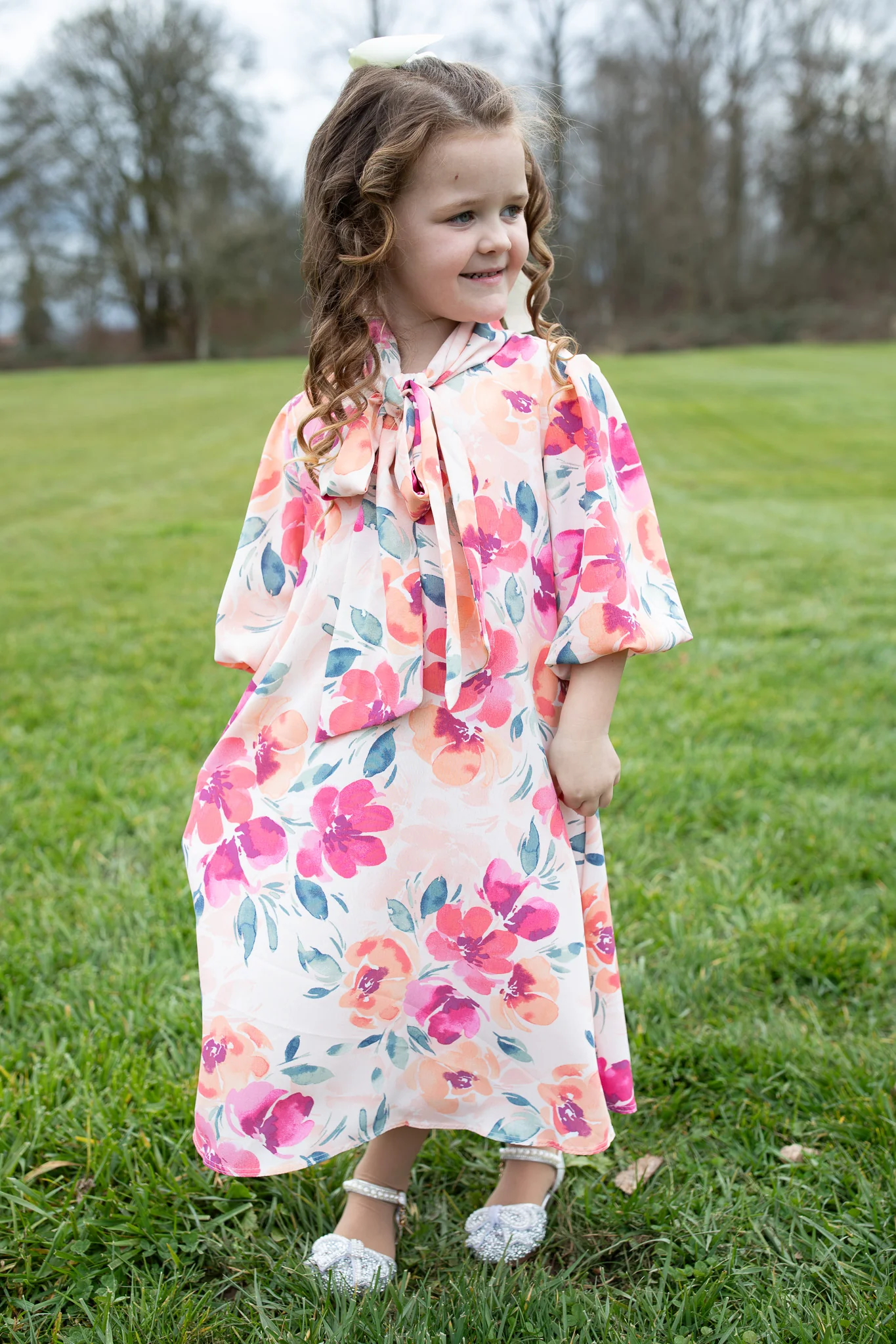 Kensington Dress - Girl's Bright Floral - Image 3