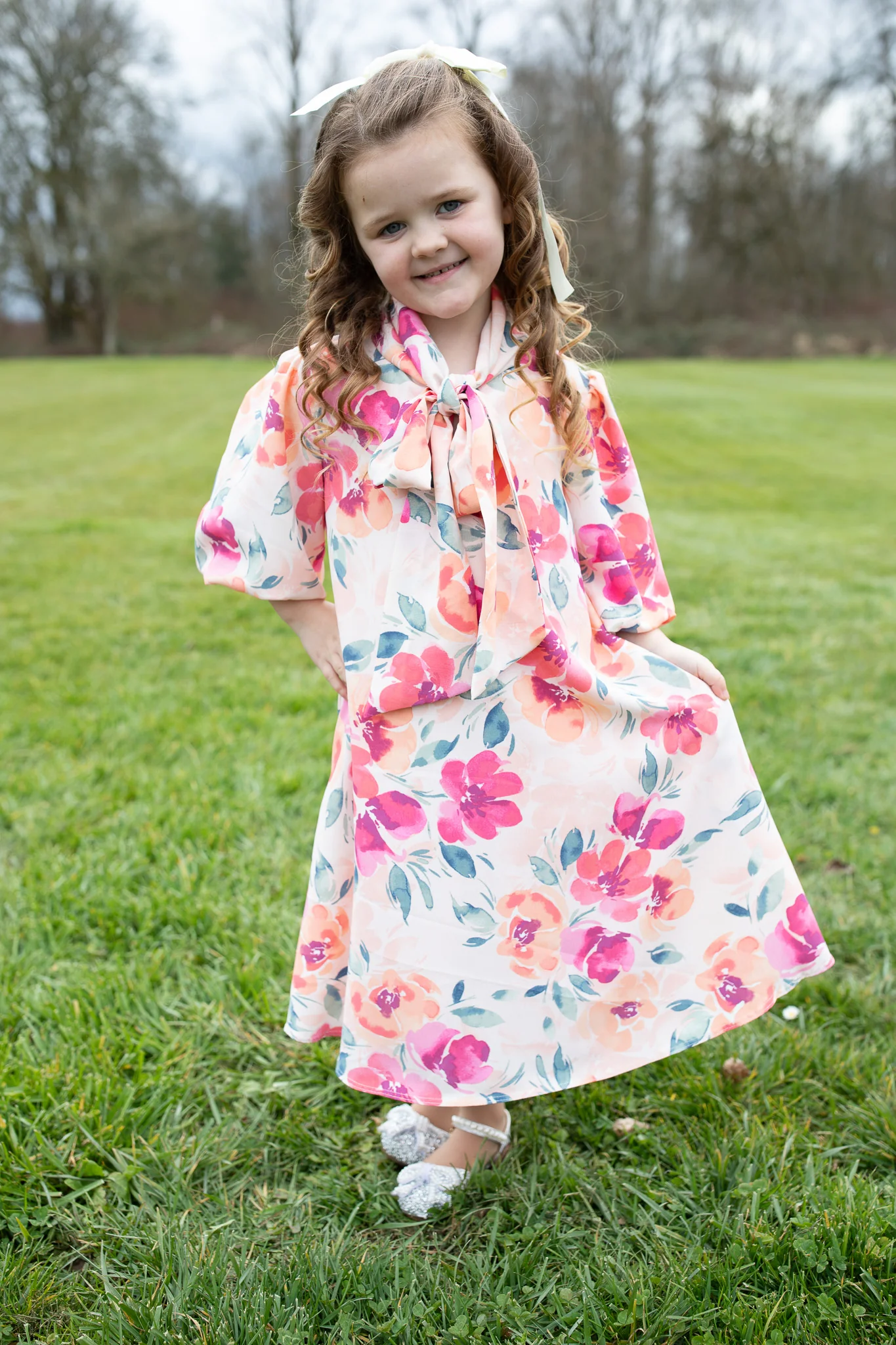 Kensington Dress - Girl's Bright Floral - Image 5