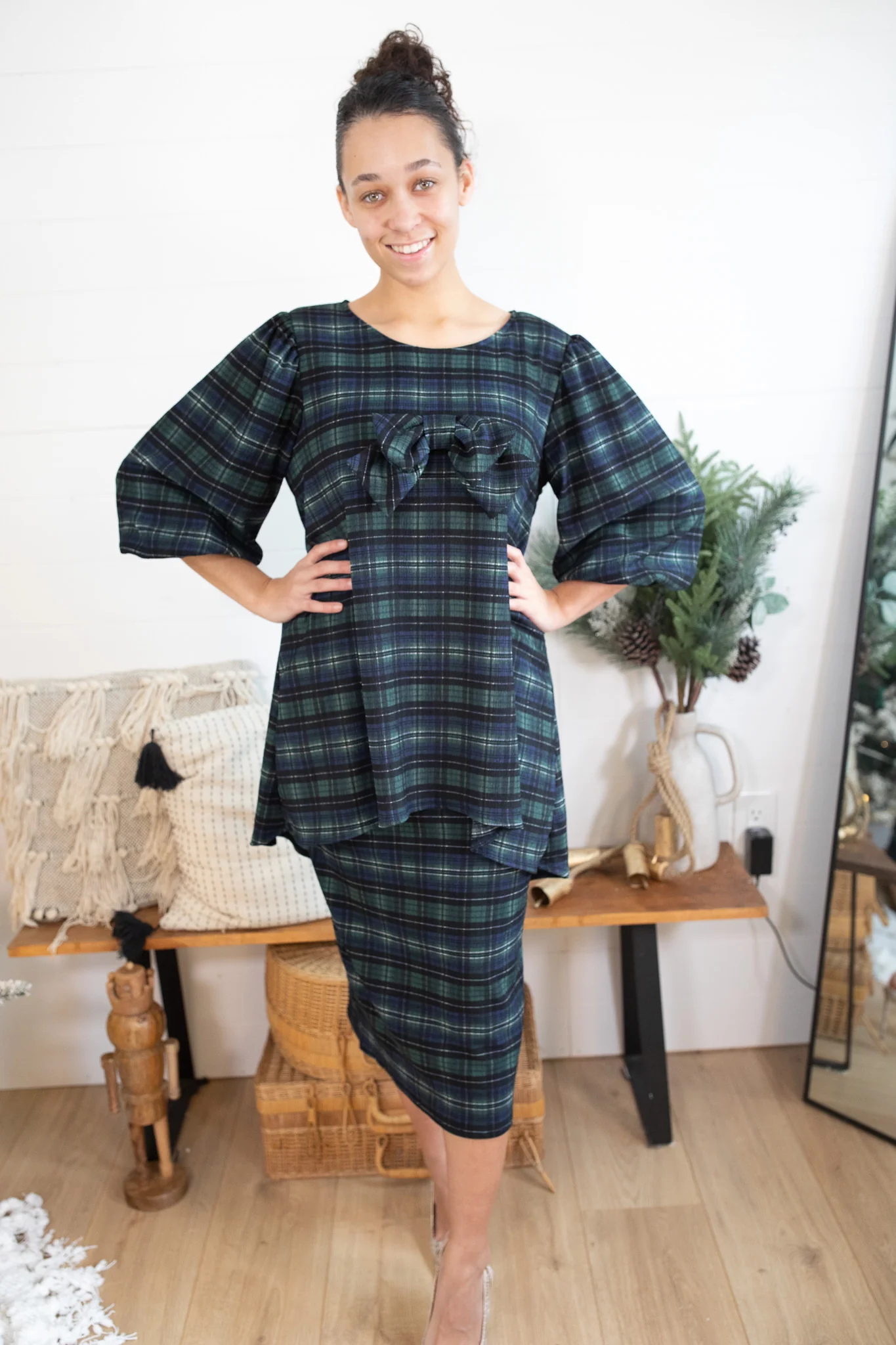 Lauren Plaid Bow Top - Image 5