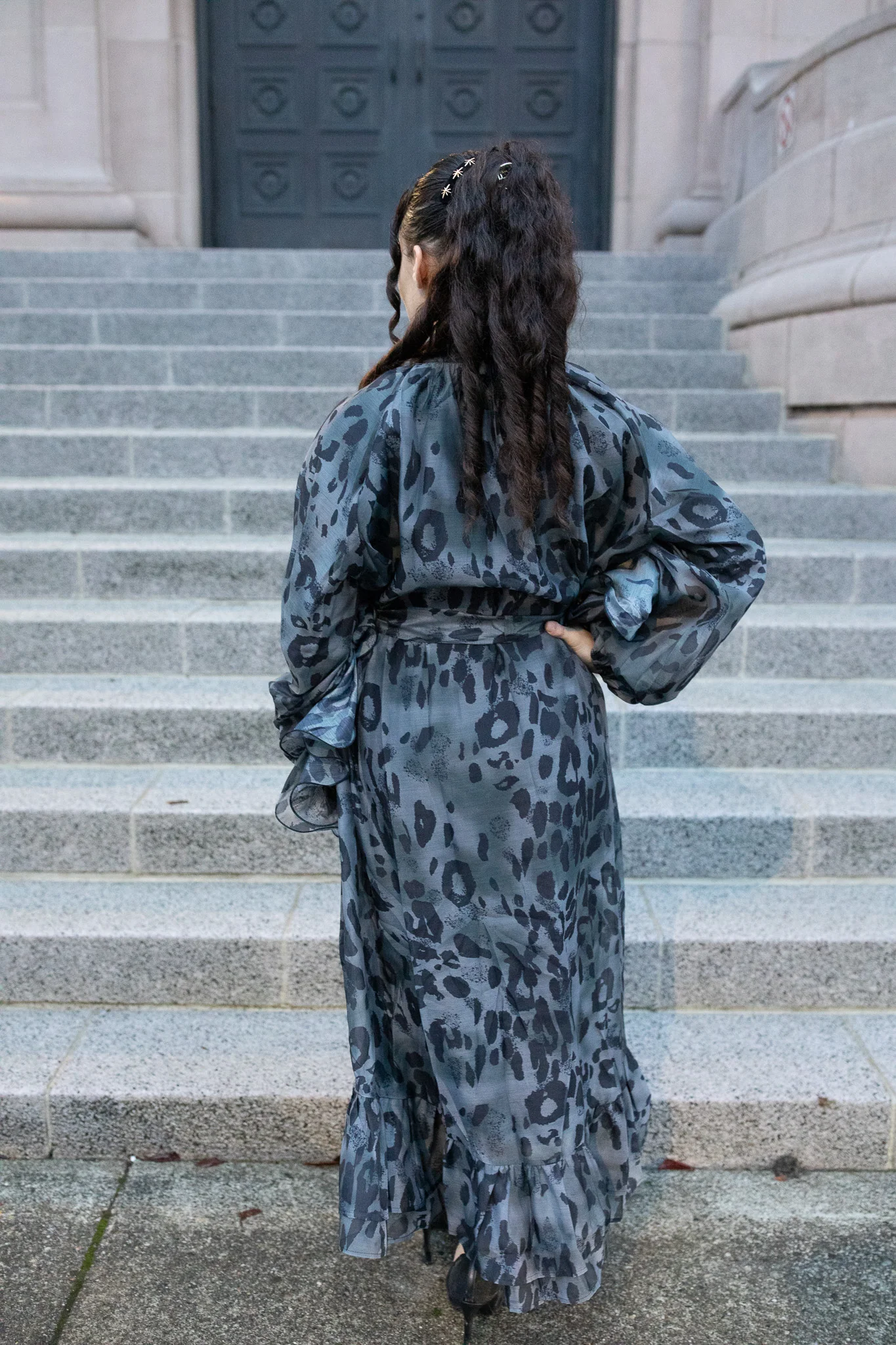 Leopard Ruffle Overlay Dress - Image 7