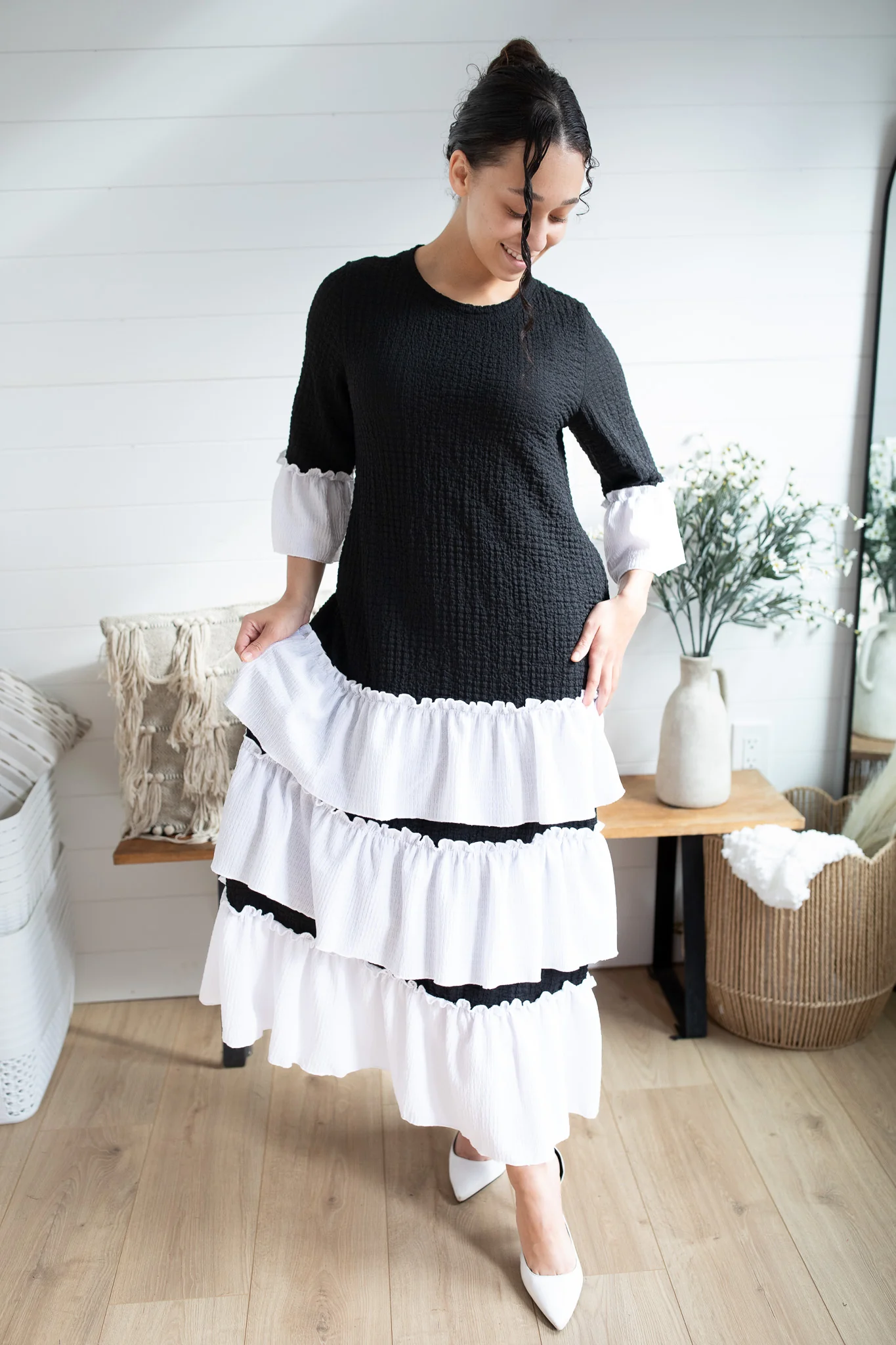 Juliette Dress - Black & White - Image 3