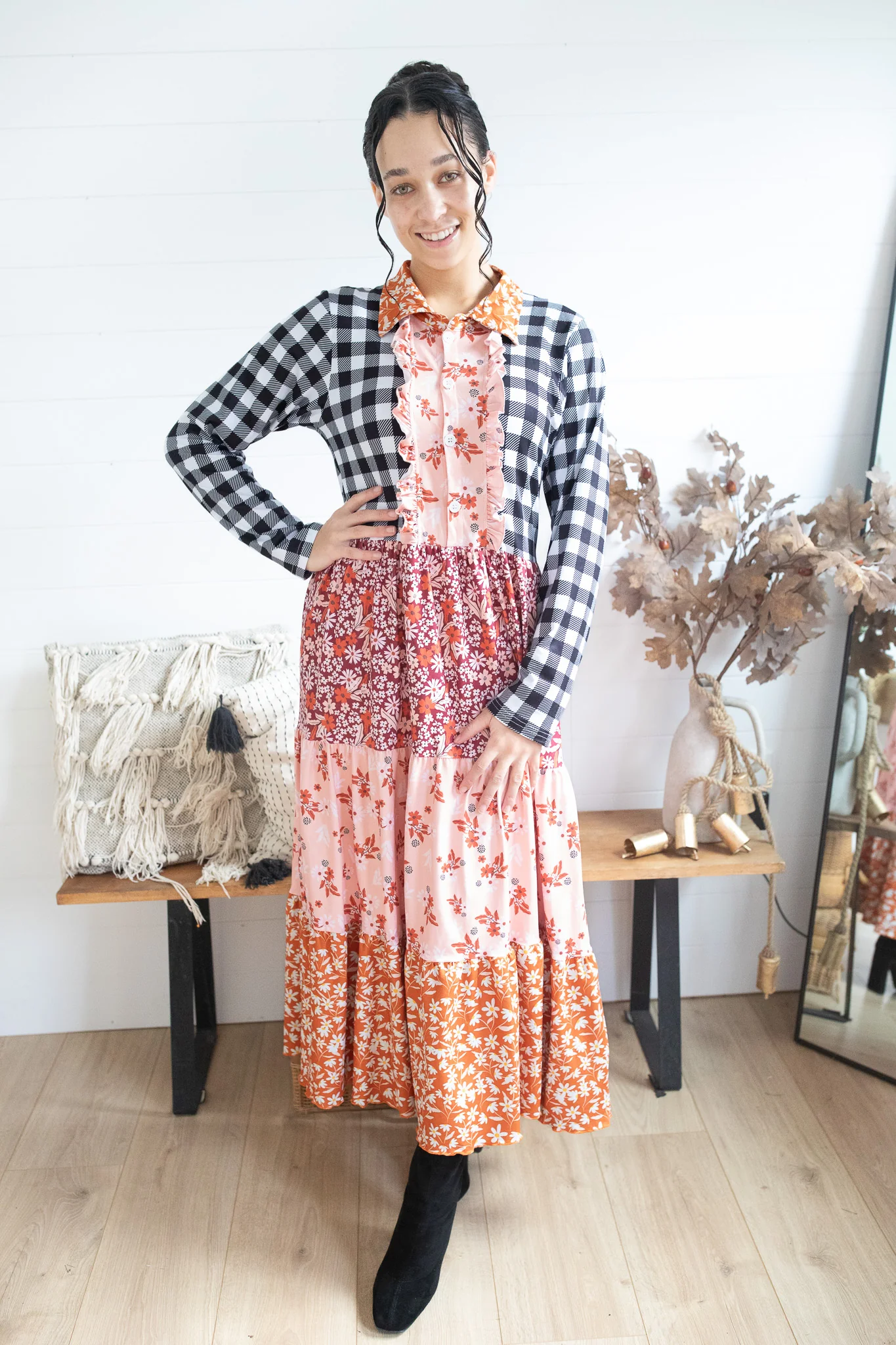 Mixed Print Kali Dress