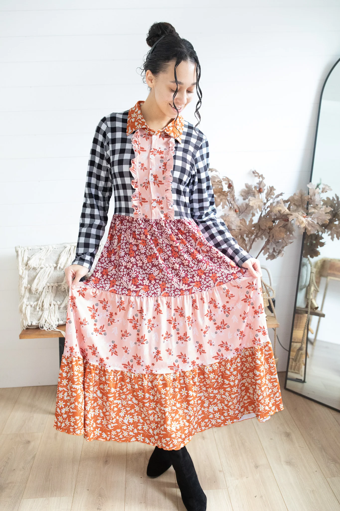 Mixed Print Kali Dress - Image 3
