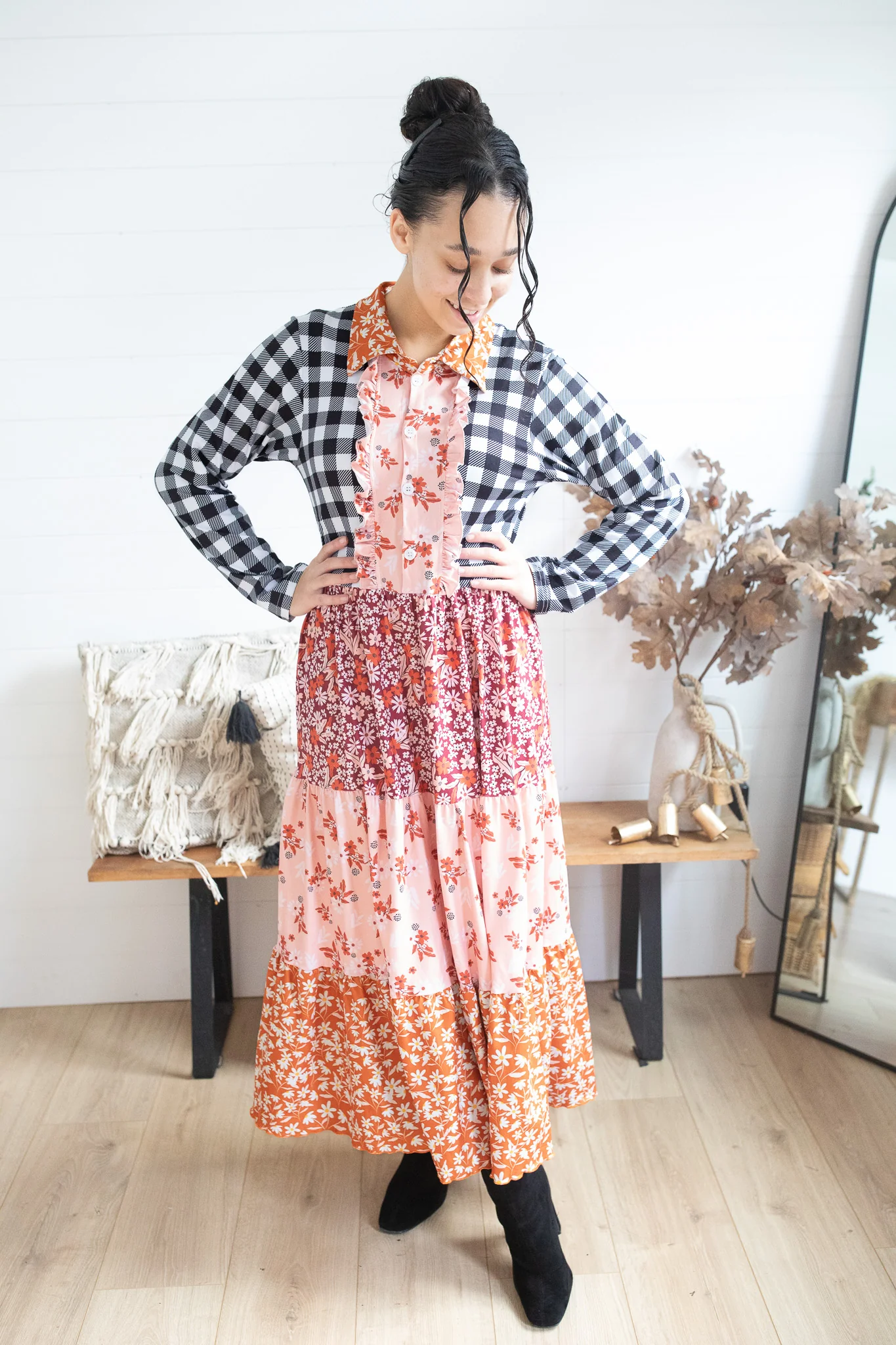 Mixed Print Kali Dress - Image 4
