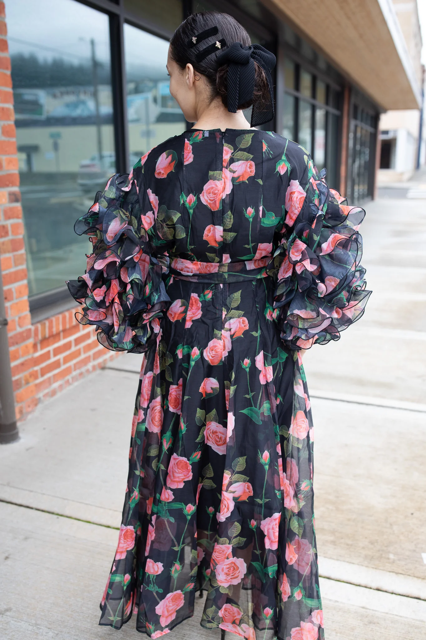 Overlay Ruffle Sleeve Dress - Image 3