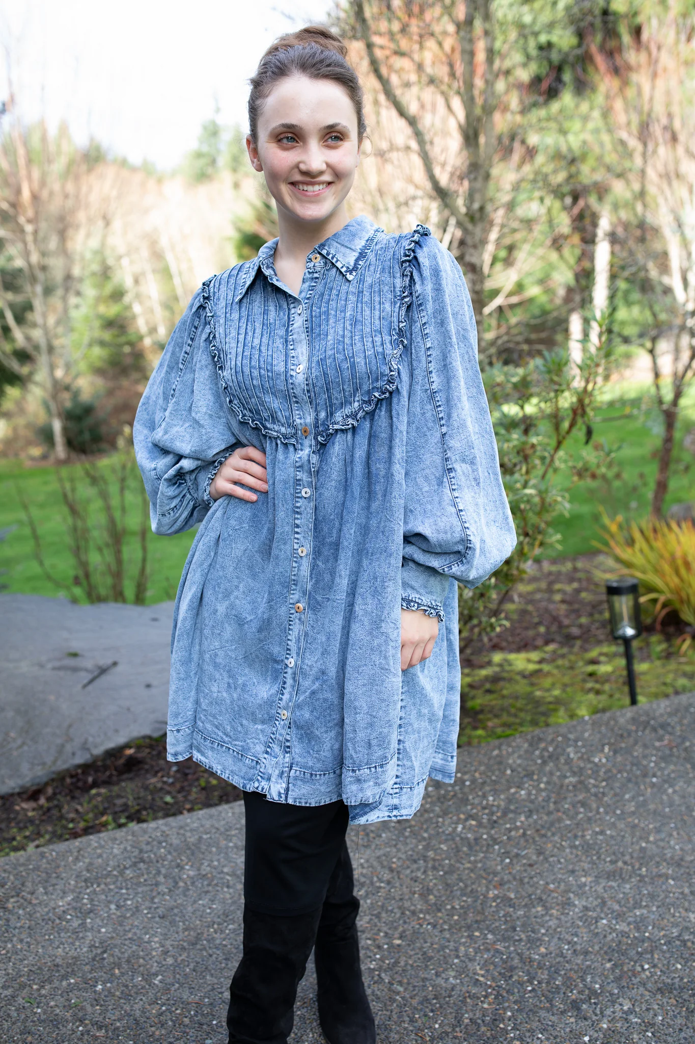 Oversized Denim Top