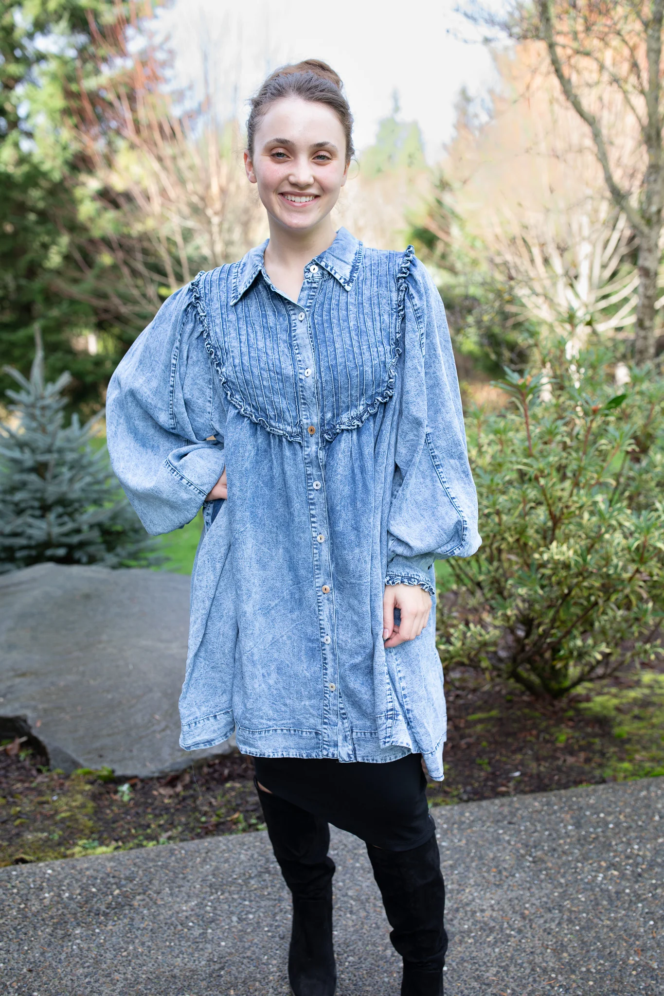 Oversized Denim Top - Image 2