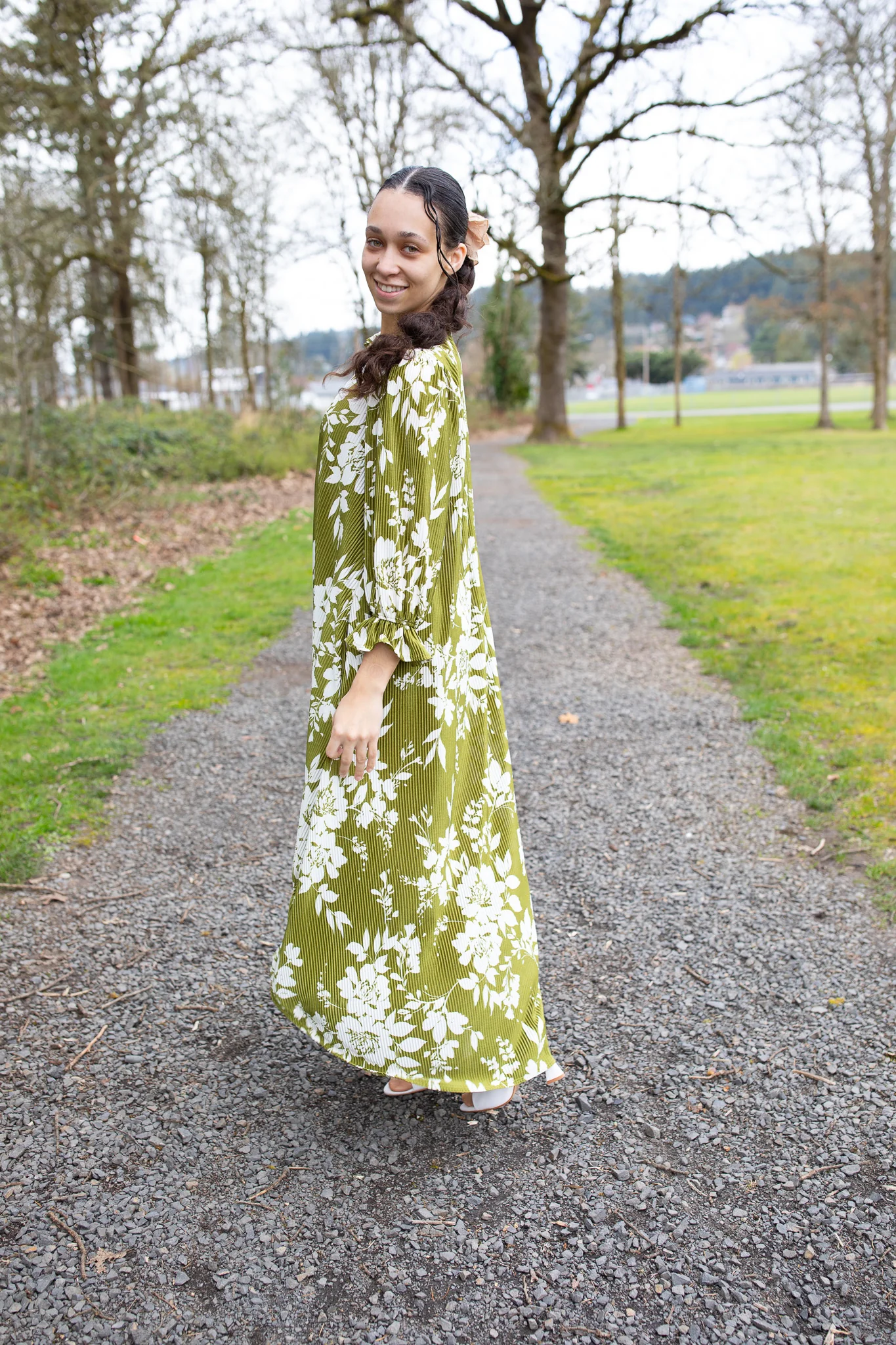 Pleated Bodre Dress