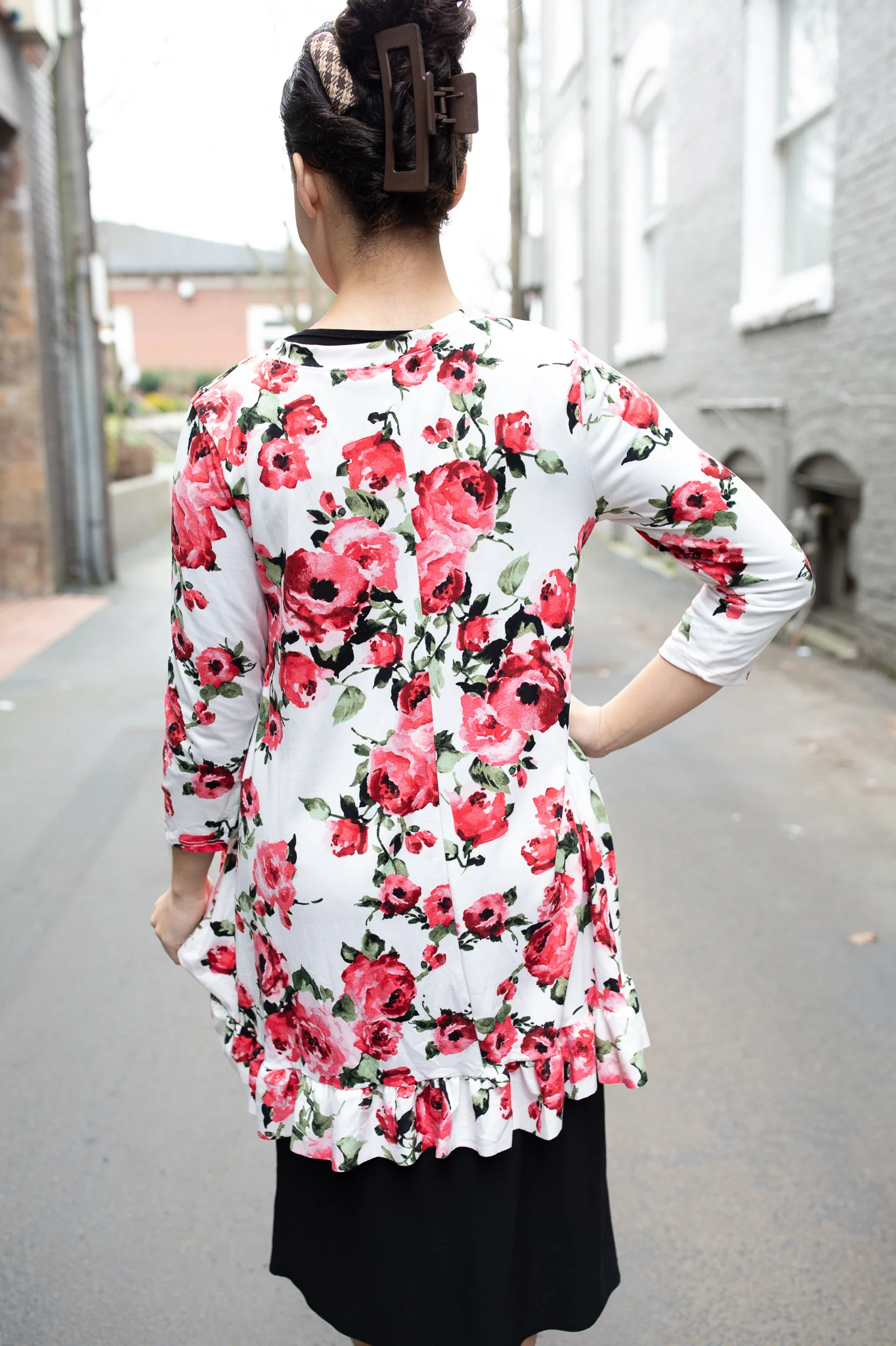 Rose Floral High Low Top - Image 2
