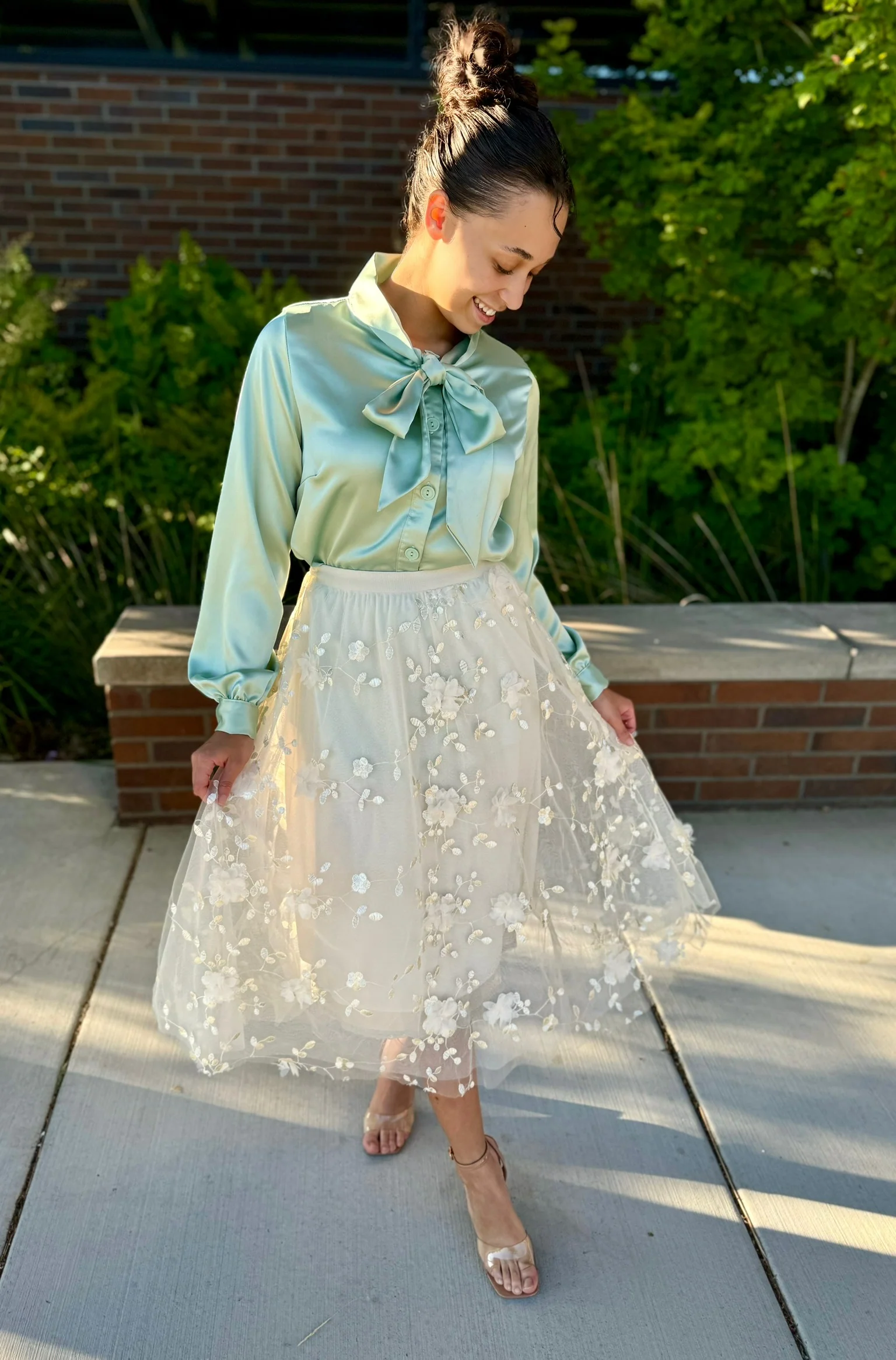 Satin Button Down Top - Image 3