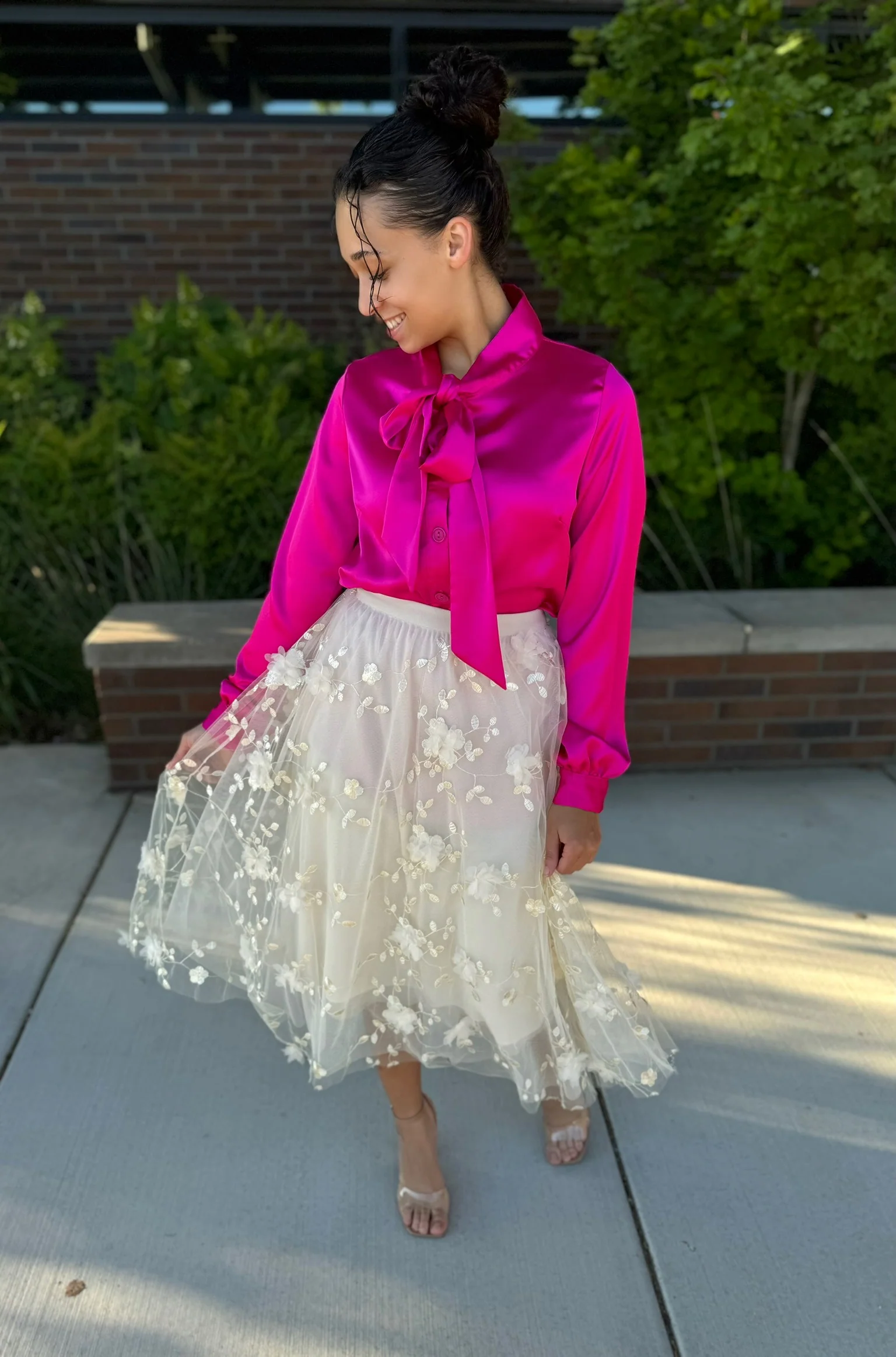 Satin Button Down Top - Image 5