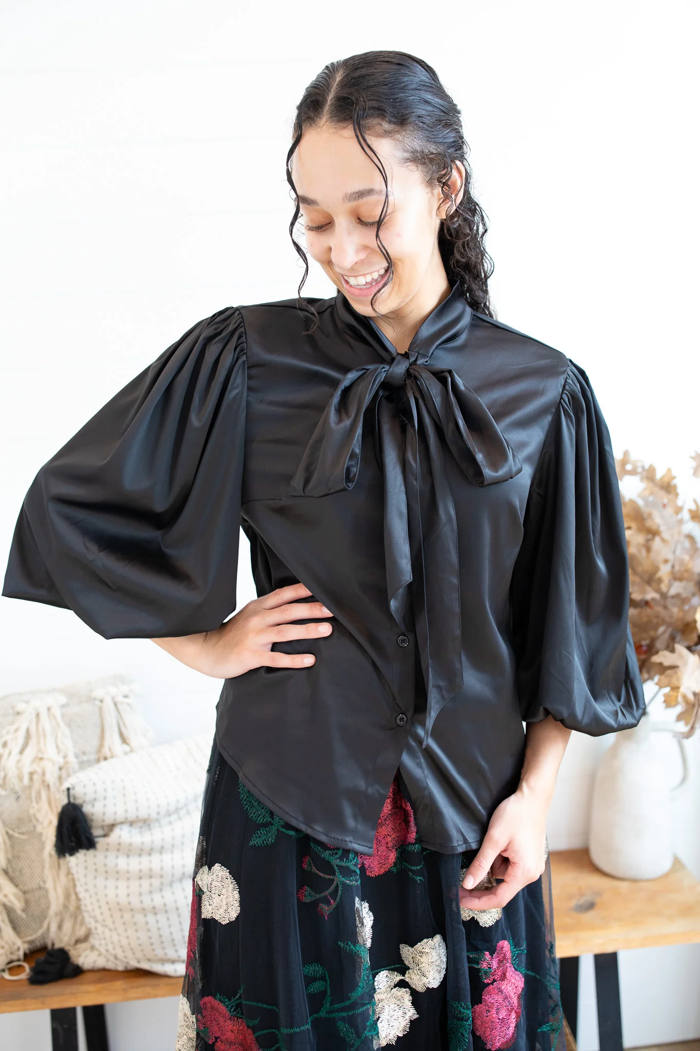 Satin Neck Tie Top - Image 8